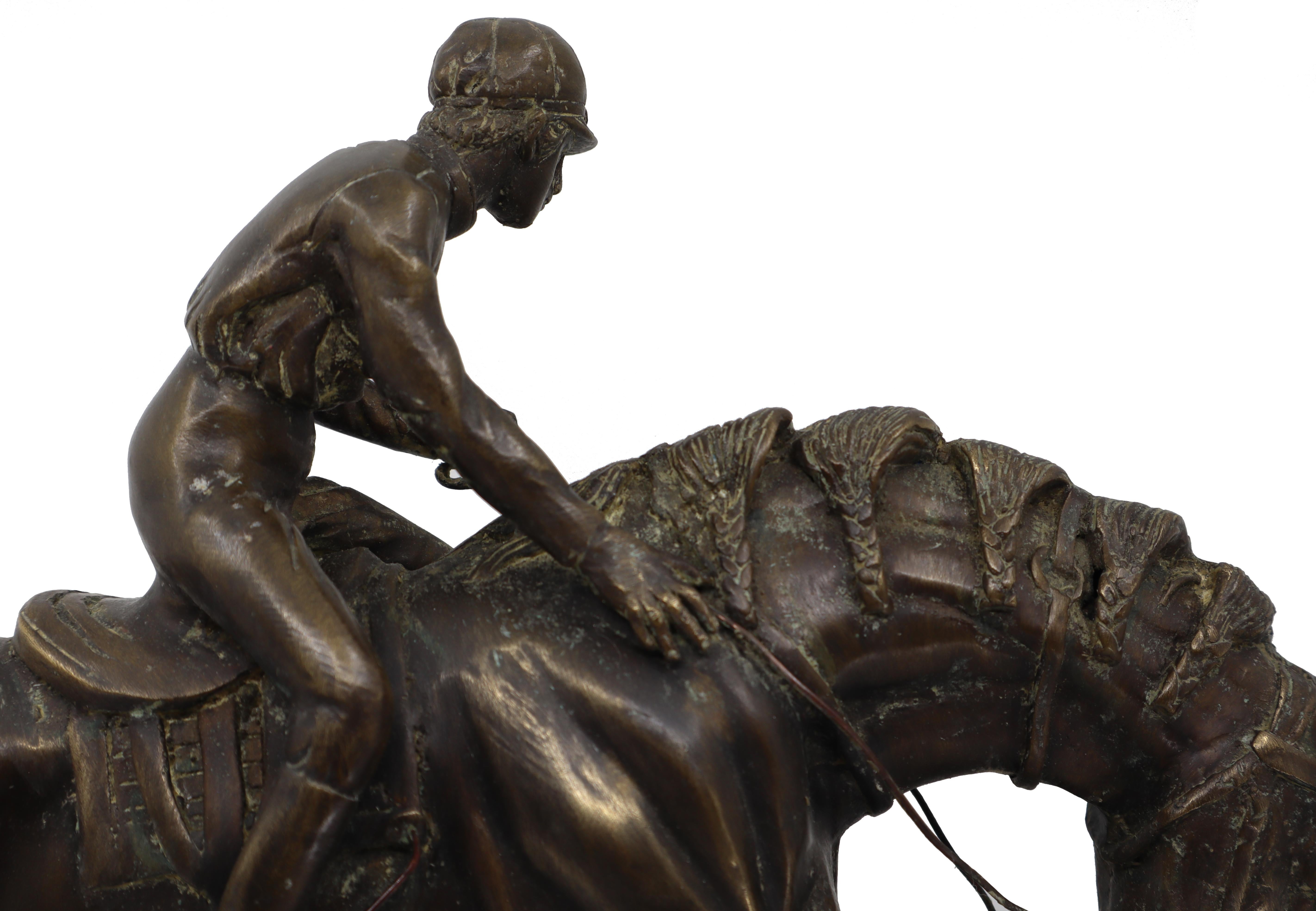 Bronze Equestrian Statue of a Jockey on His Horse, 19th Century 6