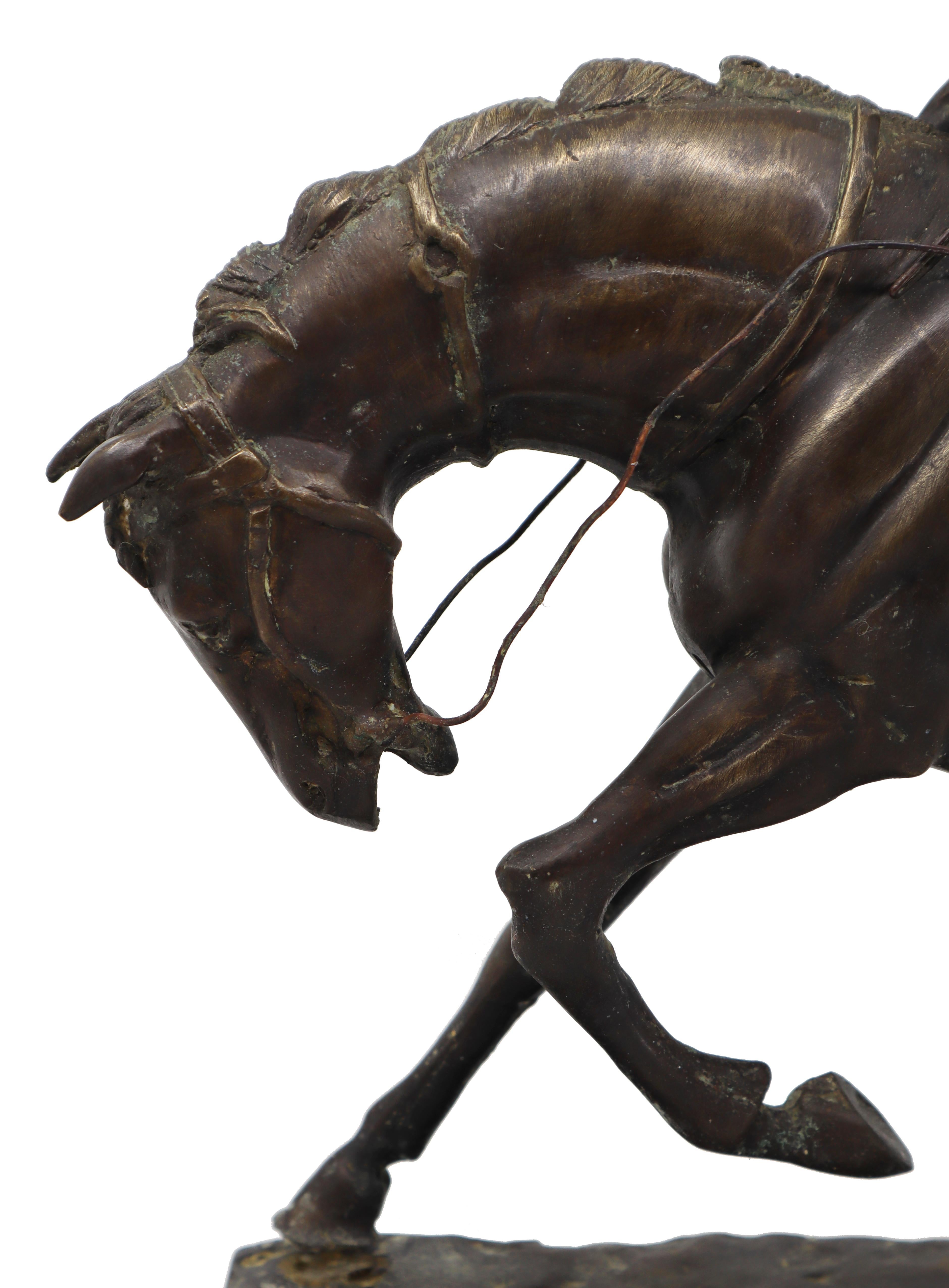 Bronze Equestrian Statue of a Jockey on His Horse, 19th Century 1