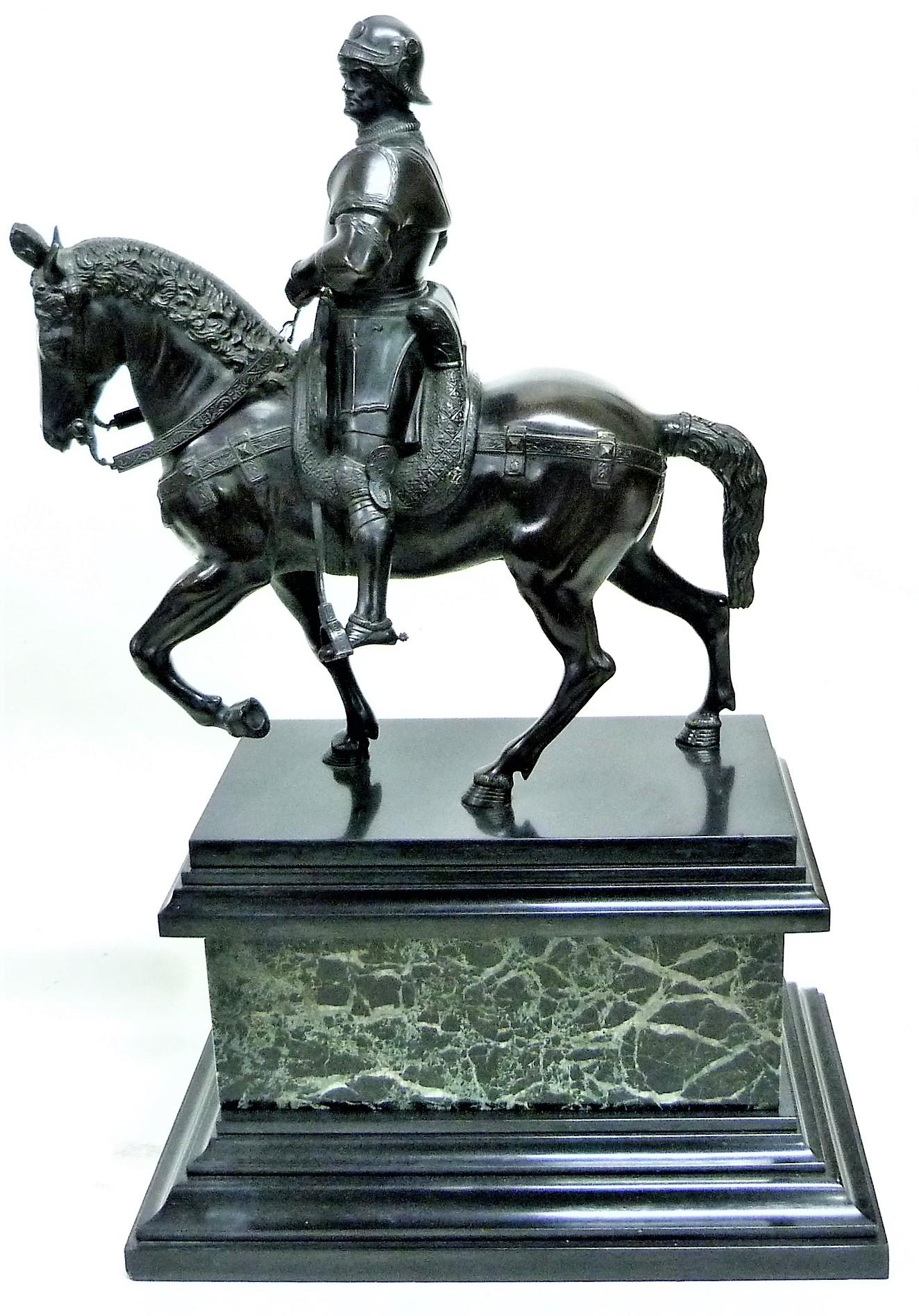 Neoclassical Bronze Equestrian Statue of The Colleone, From Verrocchio