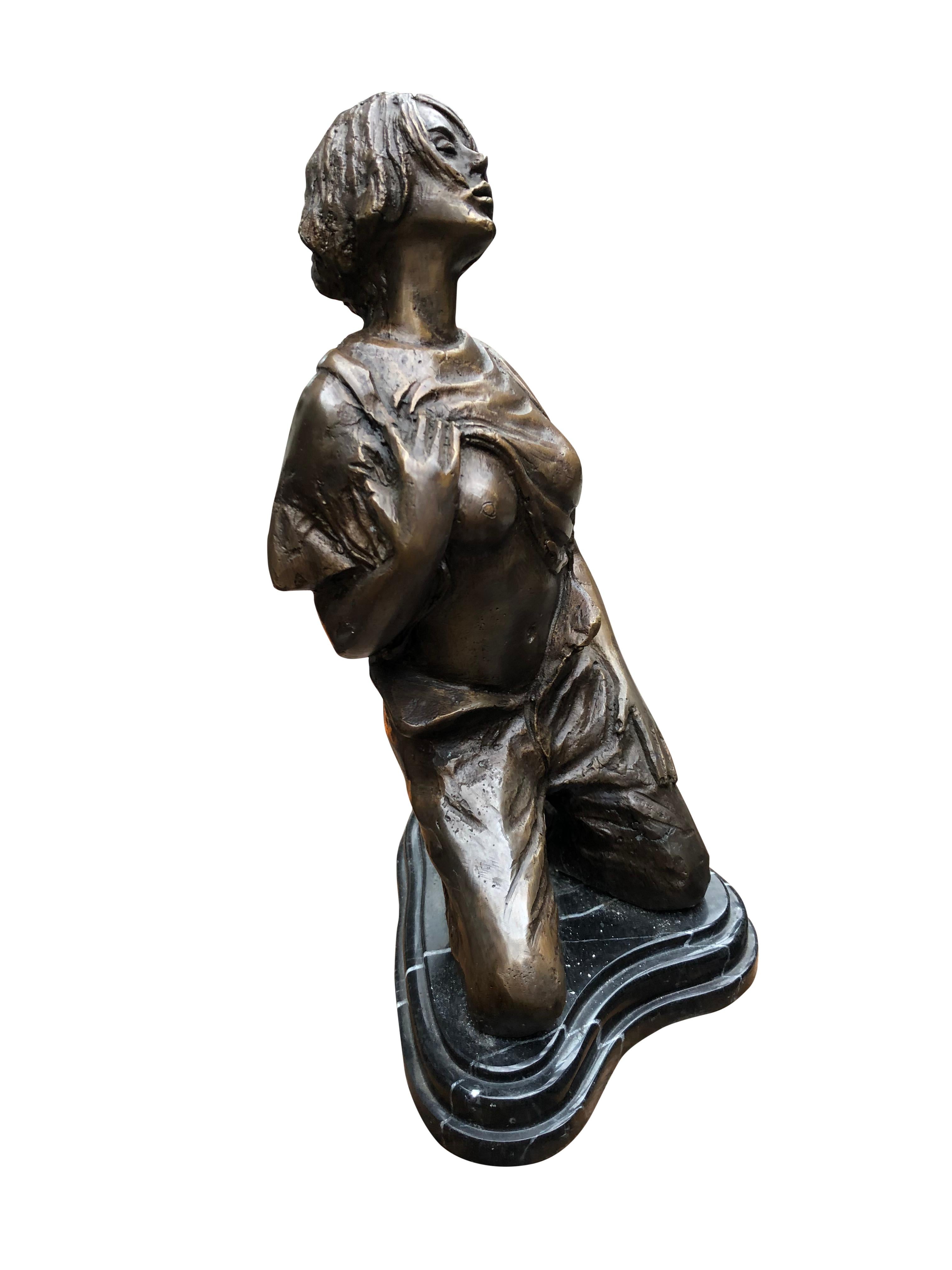 Bronze Erotic Female Figurine Statue Sexy Lady, 20th Century In Excellent Condition In London, GB