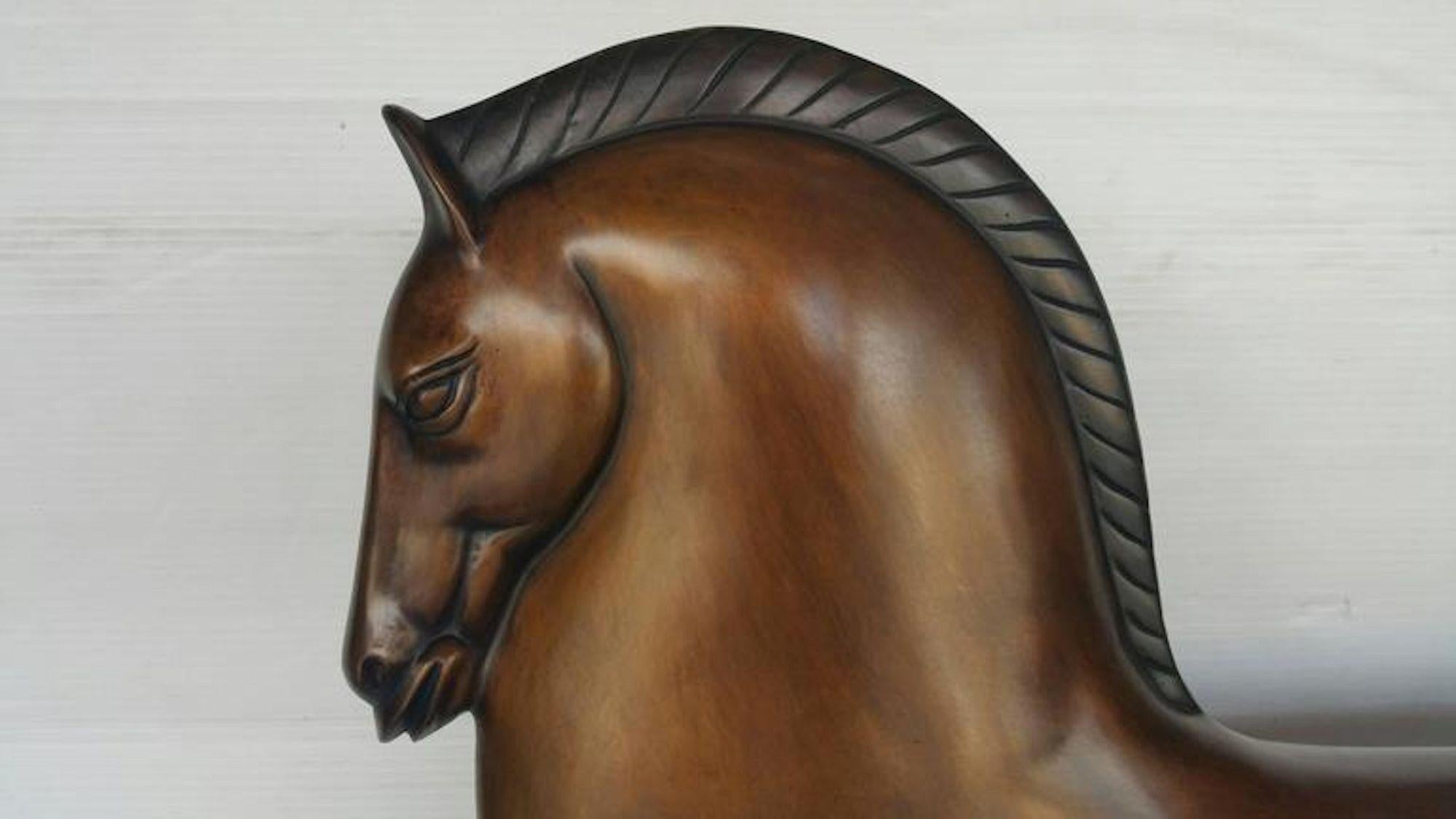 Italian Bronze Etruscan Horse Sculpture in the Manner of Boris Lovet-Borski For Sale