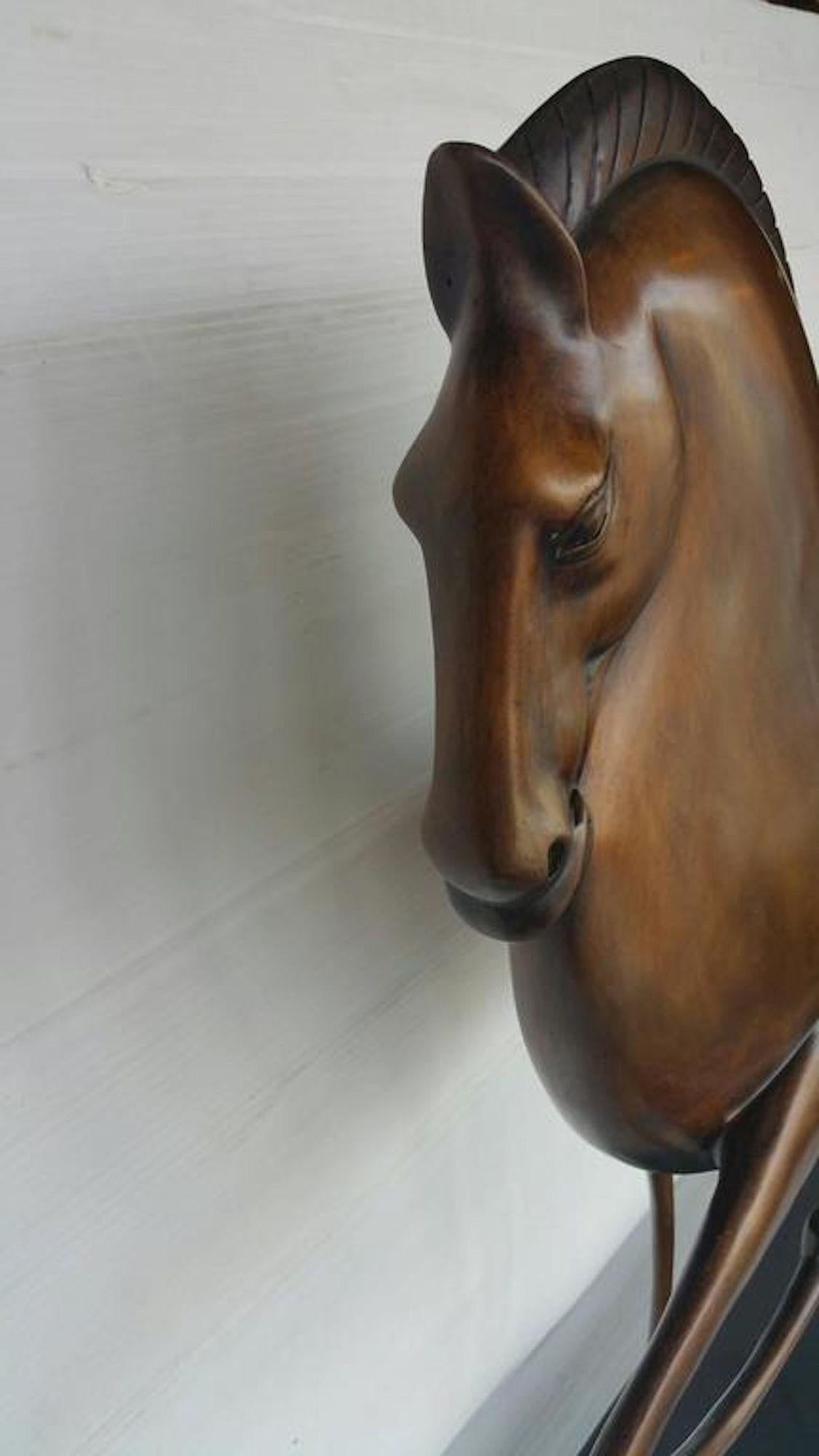 Bronze Etruscan Horse Sculpture in the Manner of Boris Lovet-Borski In Good Condition For Sale In Los Angeles, CA