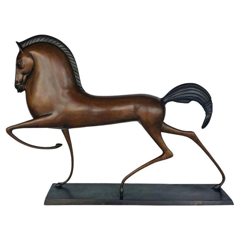 Bronze Etruscan Horse Sculpture in the Manner of Boris Lovet-Borski For Sale