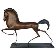 Scultura etrusca di bronzo a forma di cavallo alla maniera di Boris Lovet-Borski