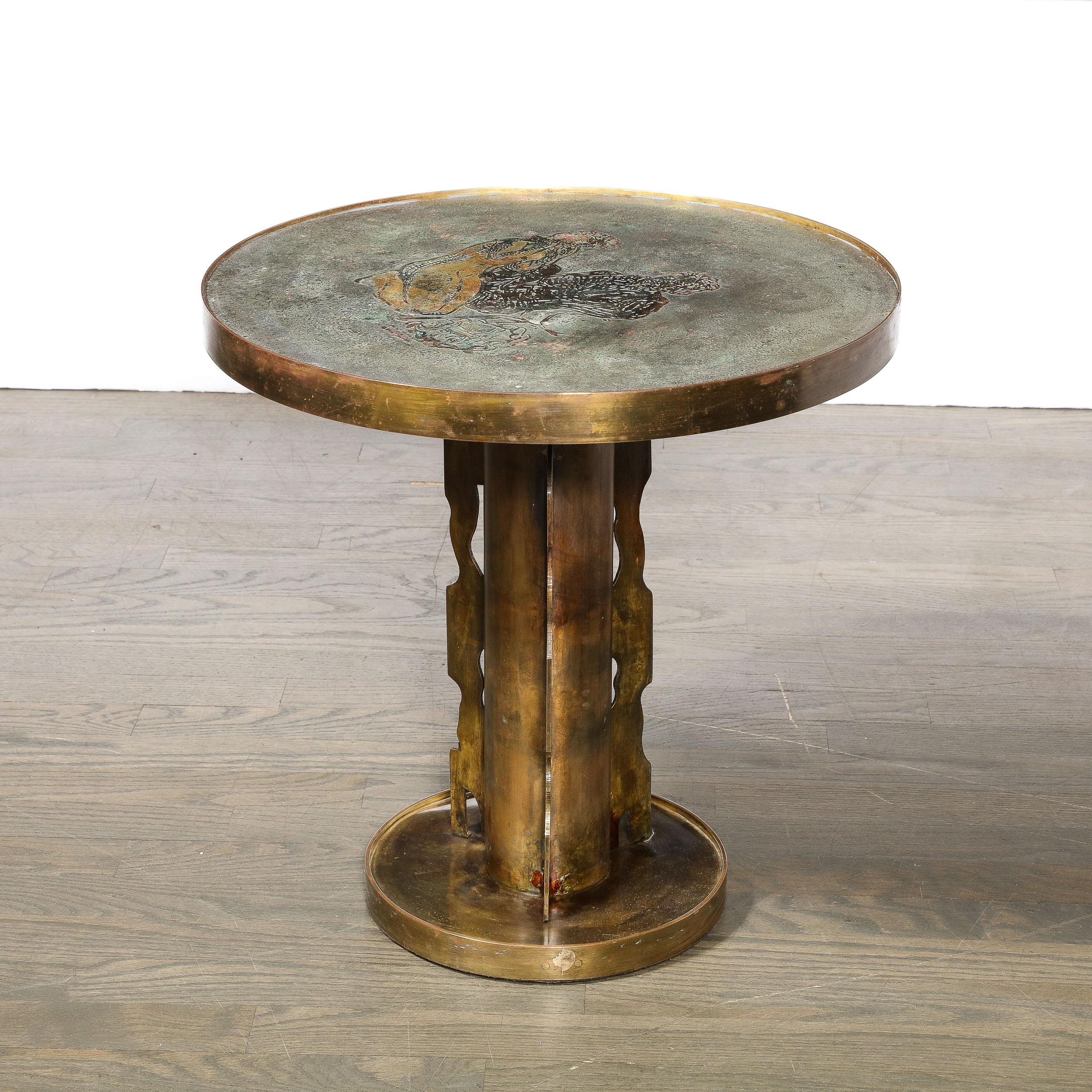Bronze Etruscan Side Table Styled after Picasso by Philip & Kelvin Laverne 4