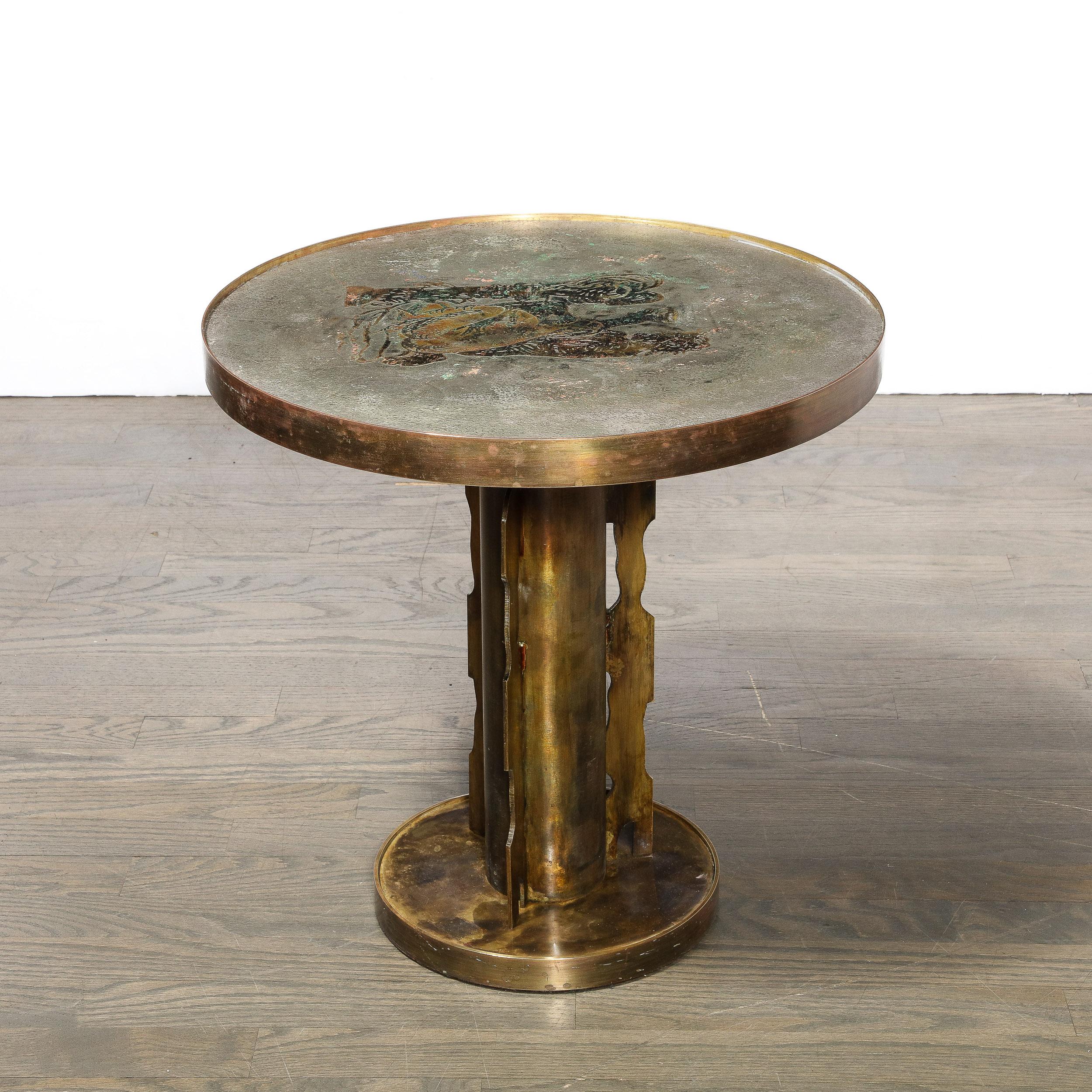 Bronze Etruscan Side Table Styled after Picasso by Philip & Kelvin Laverne  6