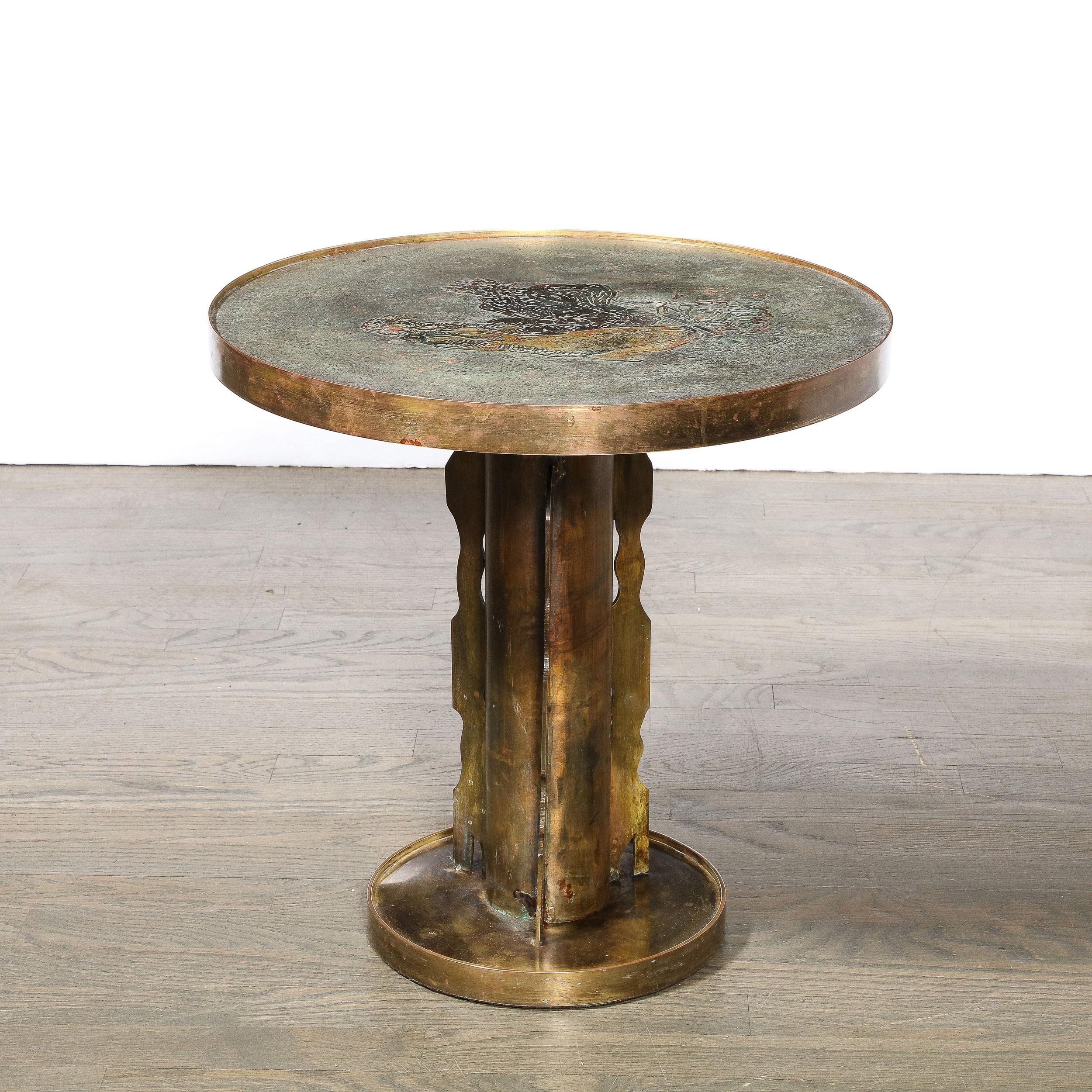 Bronze Etruscan Side Table Styled after Picasso by Philip & Kelvin Laverne 1