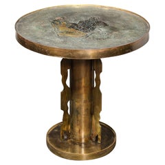 Bronze Etruscan Side Table Styled after Picasso by Philip & Kelvin Laverne