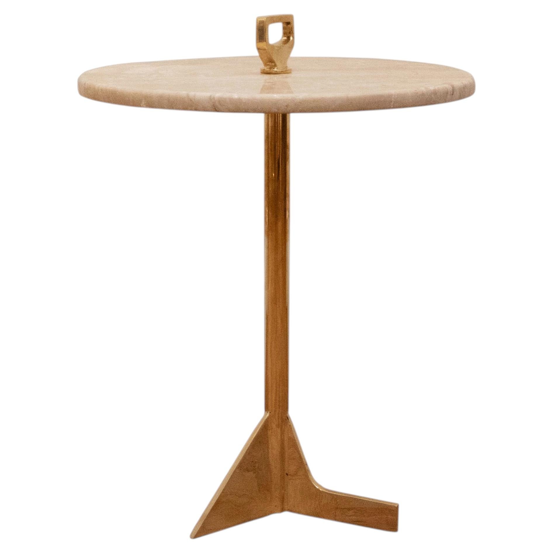 Bronze & Exotic Marble Cocktail Table by Costantini, Bellance Marmol, In Stock