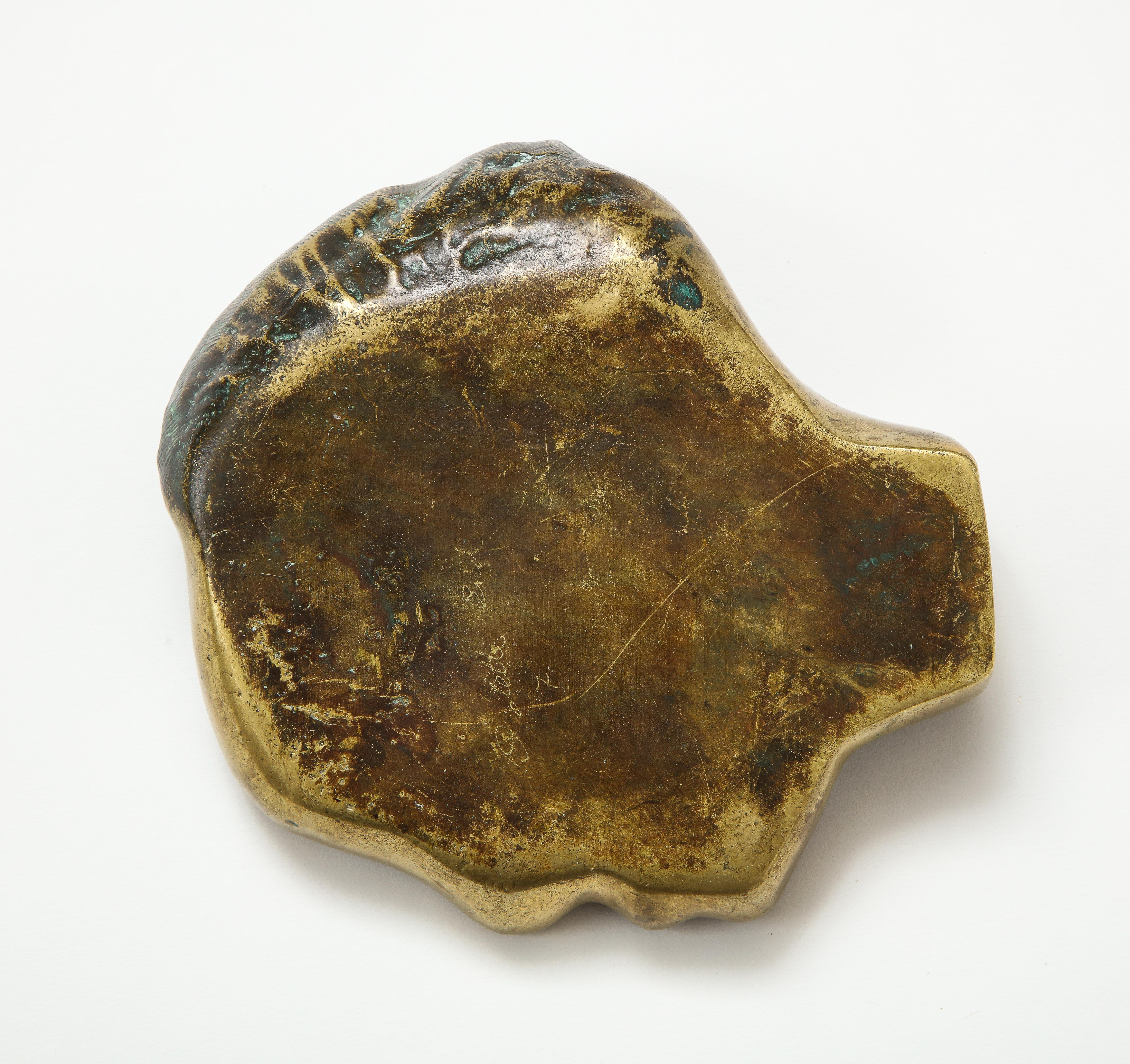 French Bronze Face Dish, France, circa 1960s
