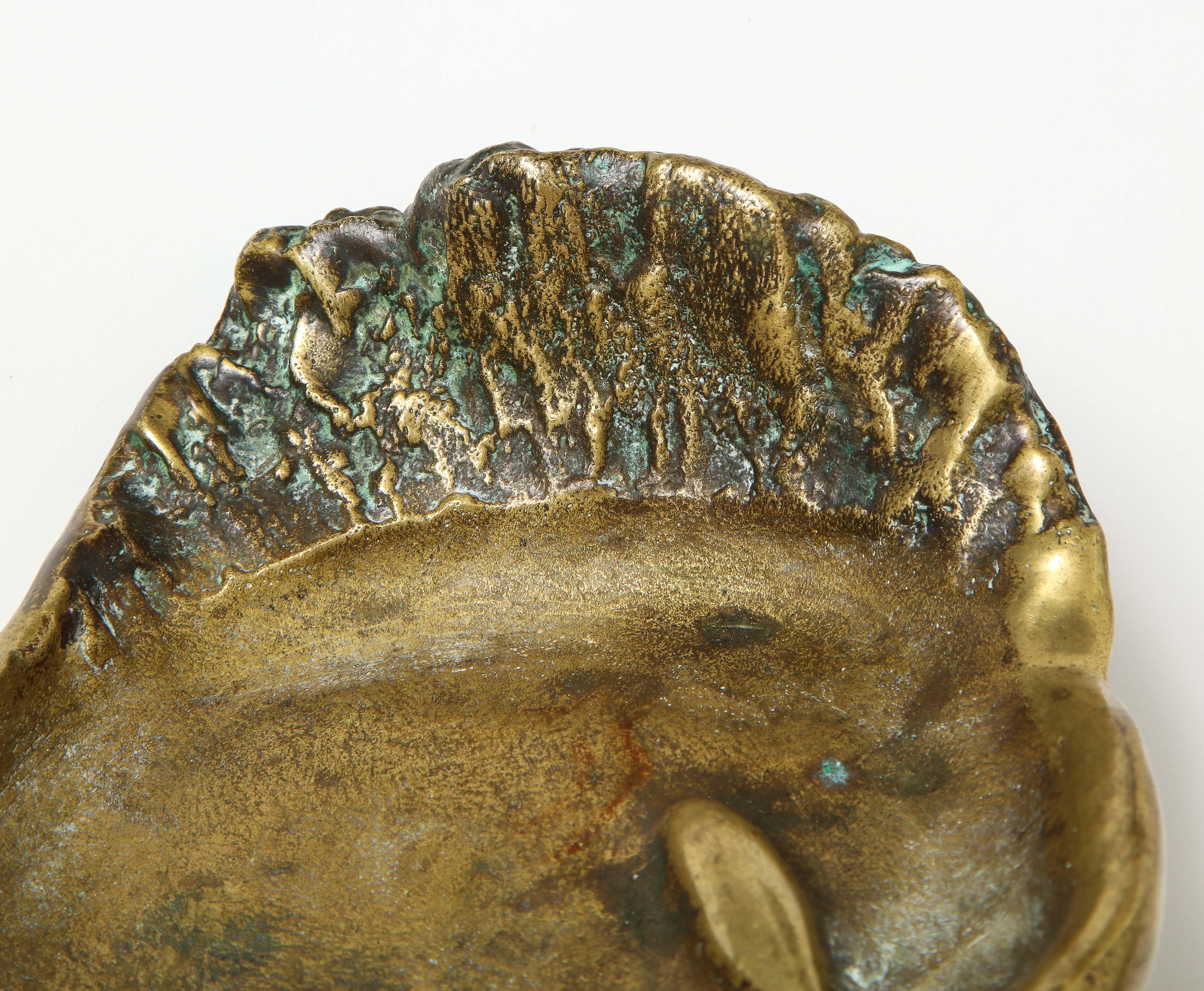 Bronze Face Dish, France, circa 1960s In Good Condition In New York City, NY