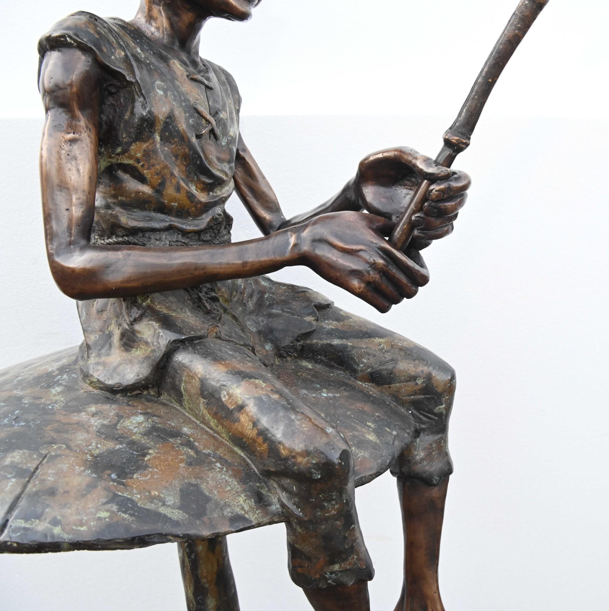 Statua di pesca Fairey in bronzo Elph Folletto Fungo Fuso in vendita 3