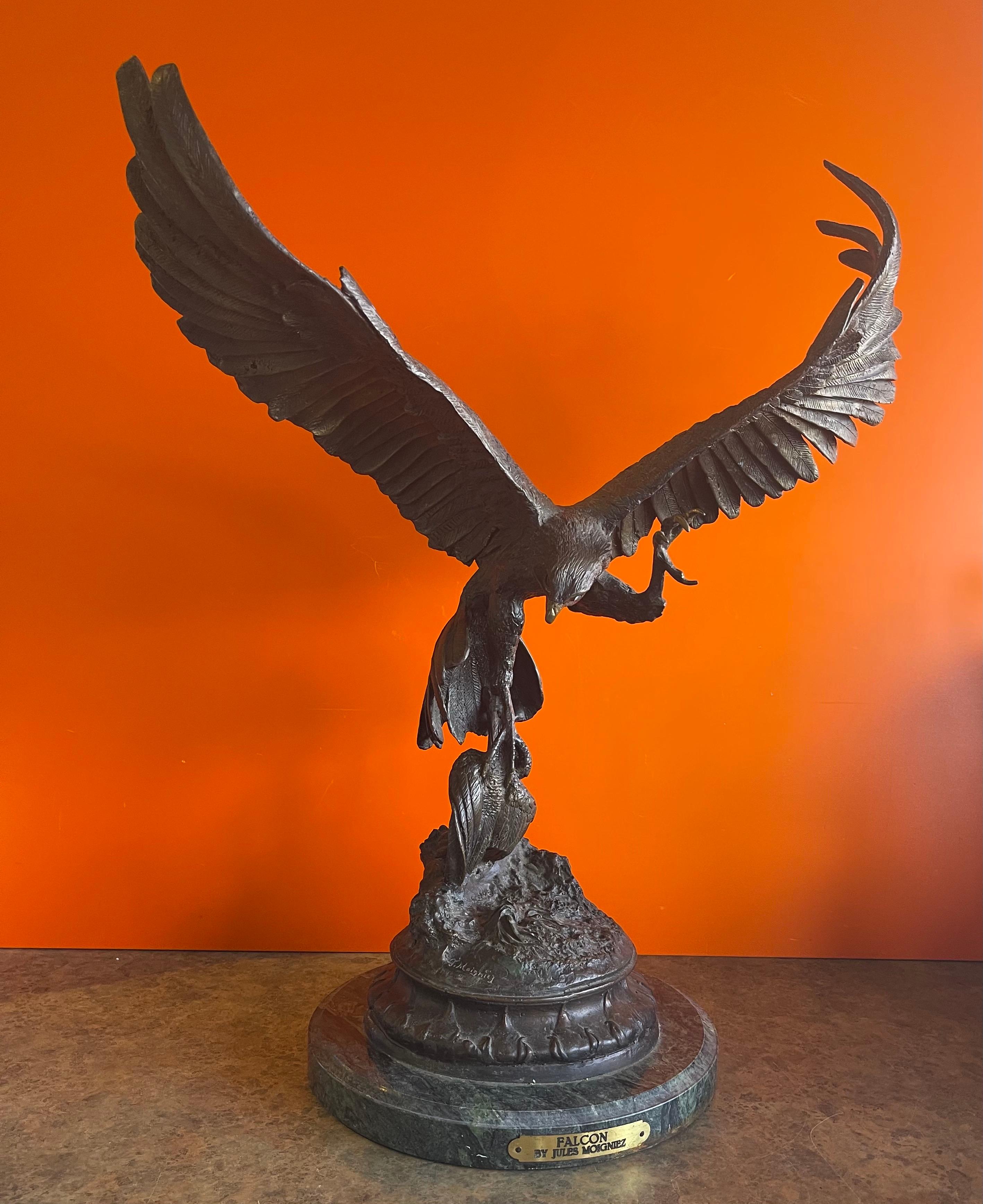 bronze falcon statue