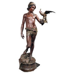 Bronze Falconer von Emile Coriolan Hippolyte Guillemin