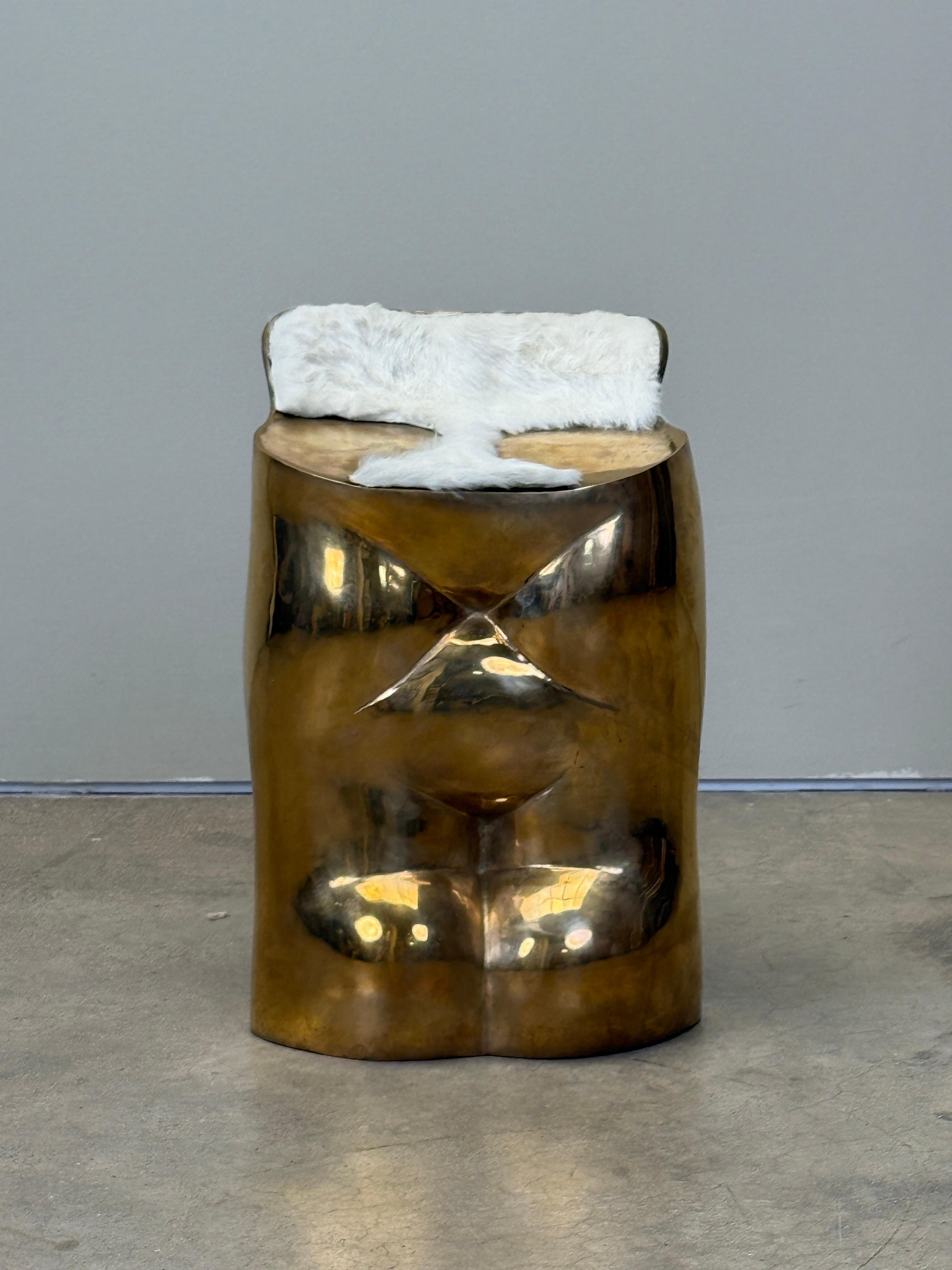 Bronze 'Fausto' Stool by Novello Finotti for Simon Gavina im Zustand „Gut“ im Angebot in Dallas, TX