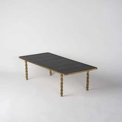Bronze Faux Bamboo and Leatherette Att. to Jacques Adnet, France 1950s