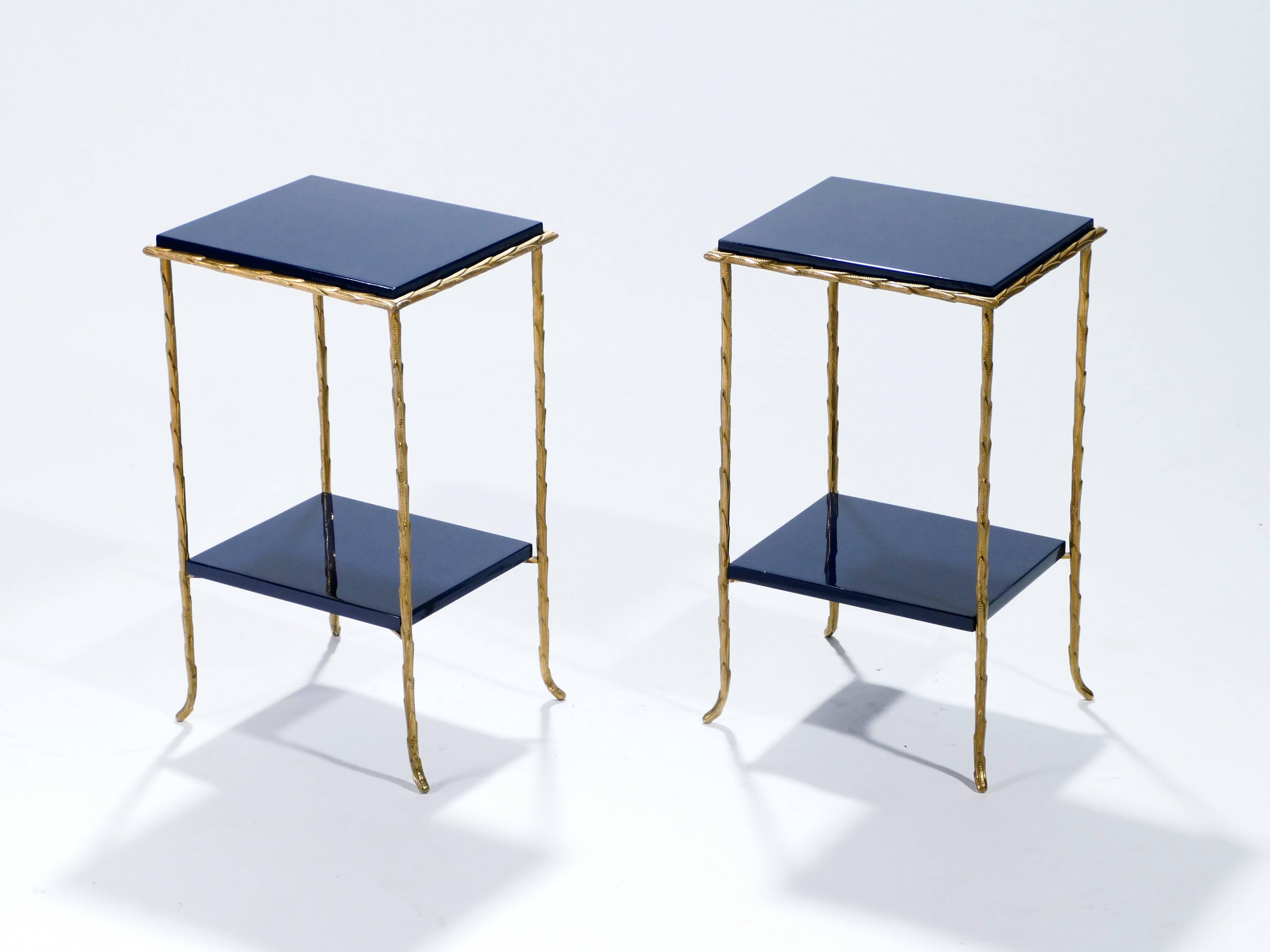 Maison Bagués, a design firm that began in the heart of Paris during the late 19th century, quickly established itself as a designer and producer of excellent-quality lighting and furniture. These side tables embody the level of quality material and