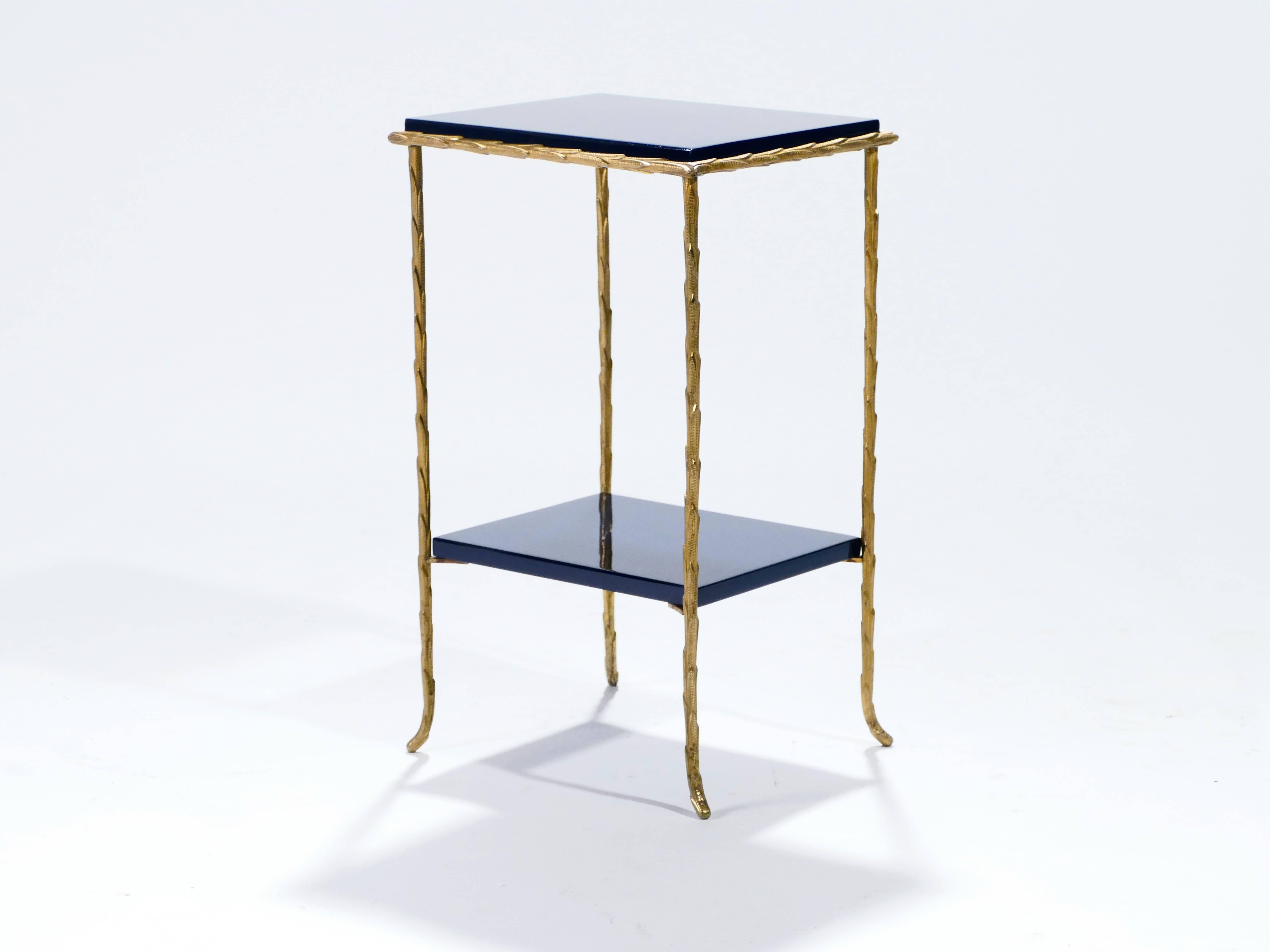 Bronze Faux Bamboo Side Tables by Maison Baguès, 1960s 1