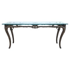 Bronze Faux Bois Branch Console Table Attributed to Carl Gillberg