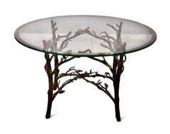 Bronze Faux Bois Giacometti-Style Table