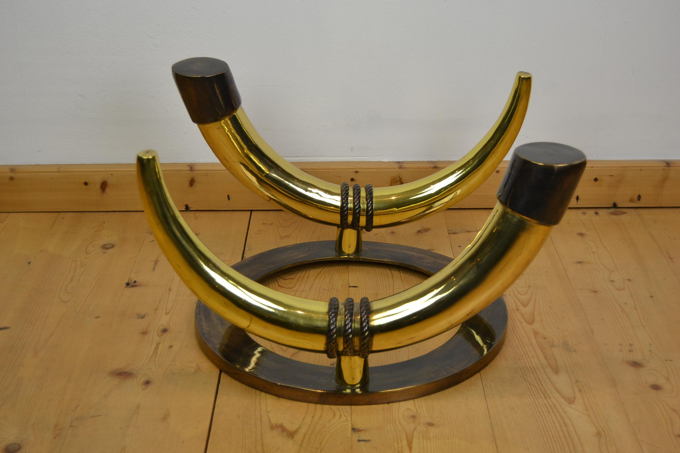 Bronze Faux Elephant Tusk Coffee Table For Sale 2