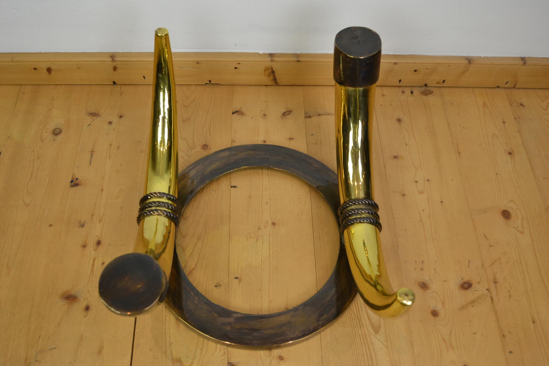 Bronze Faux Elephant Tusk Coffee Table For Sale 3