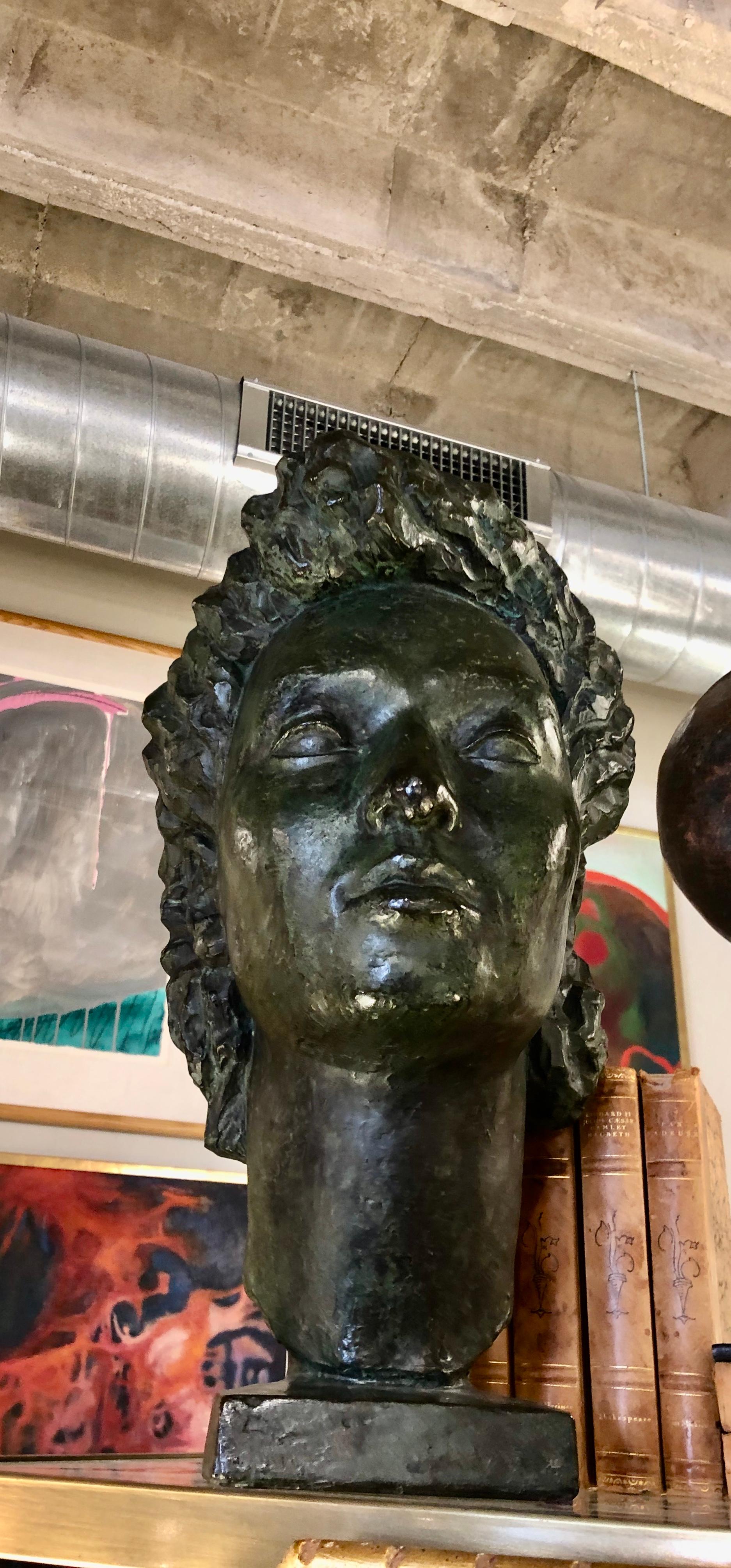 Mid-Century Modern Bronze Female Bust by Abbot Pattison