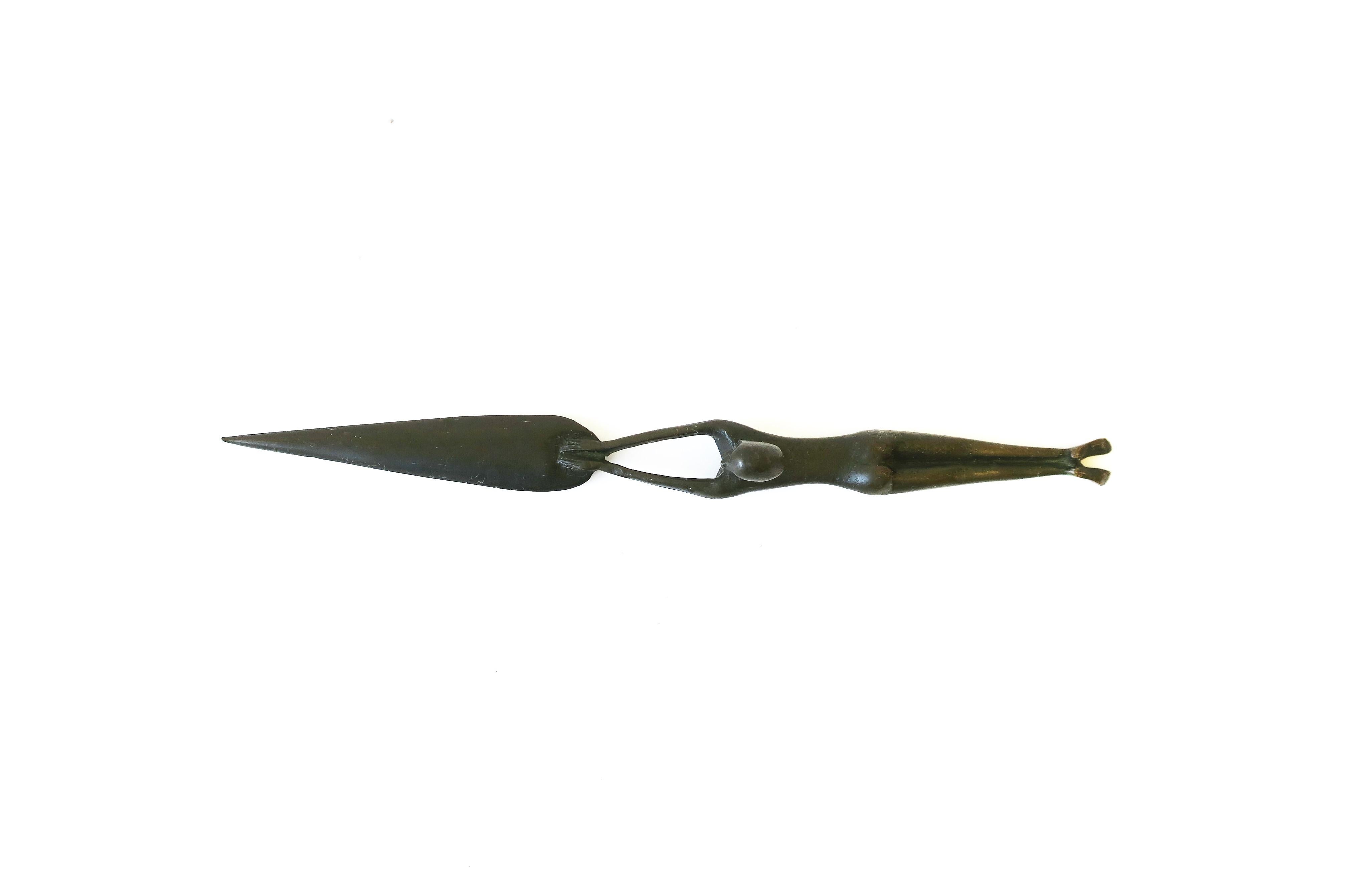 Bronze Female Figurative Letter Opener In Good Condition In New York, NY