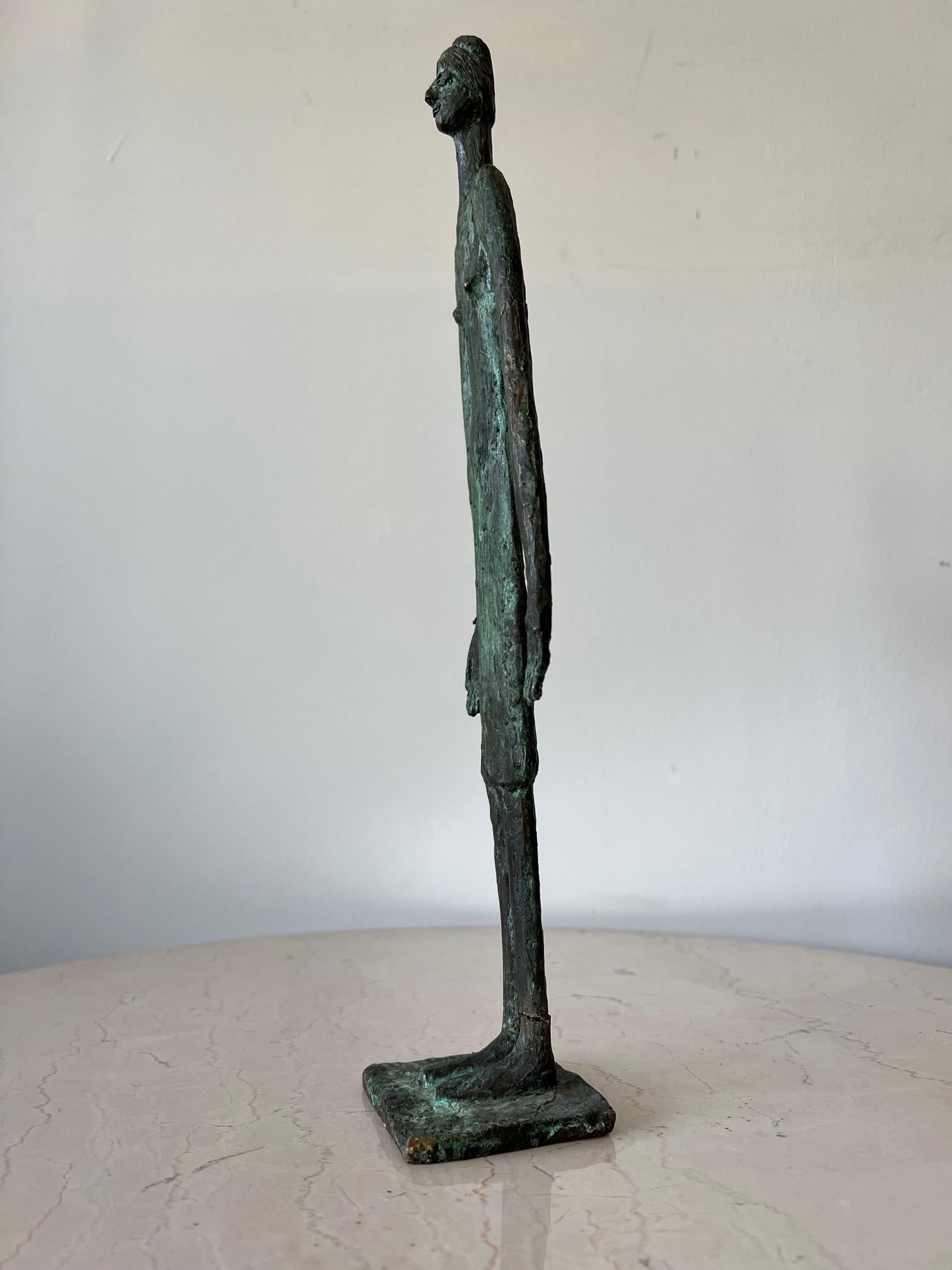 Mid-Century Modern Bronze Female Figure by Anne Van Kleeck, circa 1960s For Sale