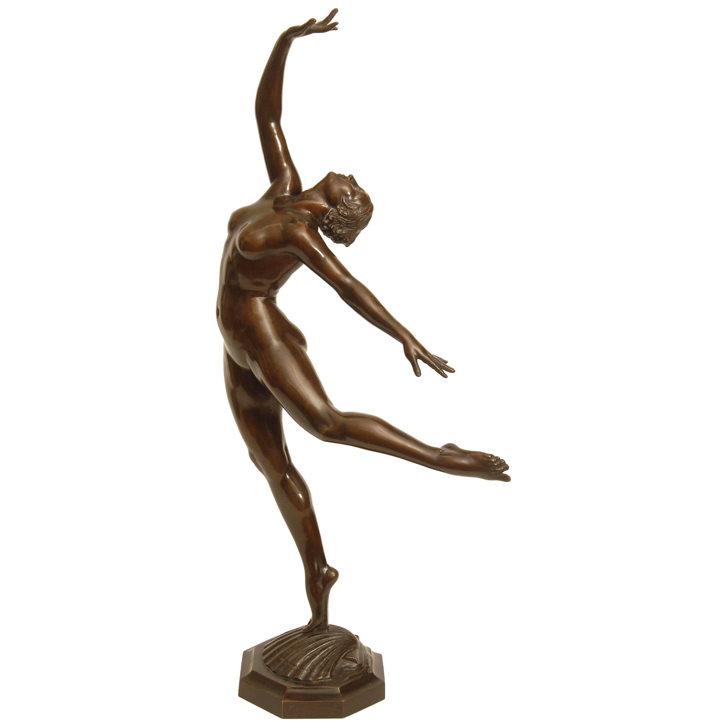 Bronze Female Nude Sculpture by Firenze, circa 1900 For Sale