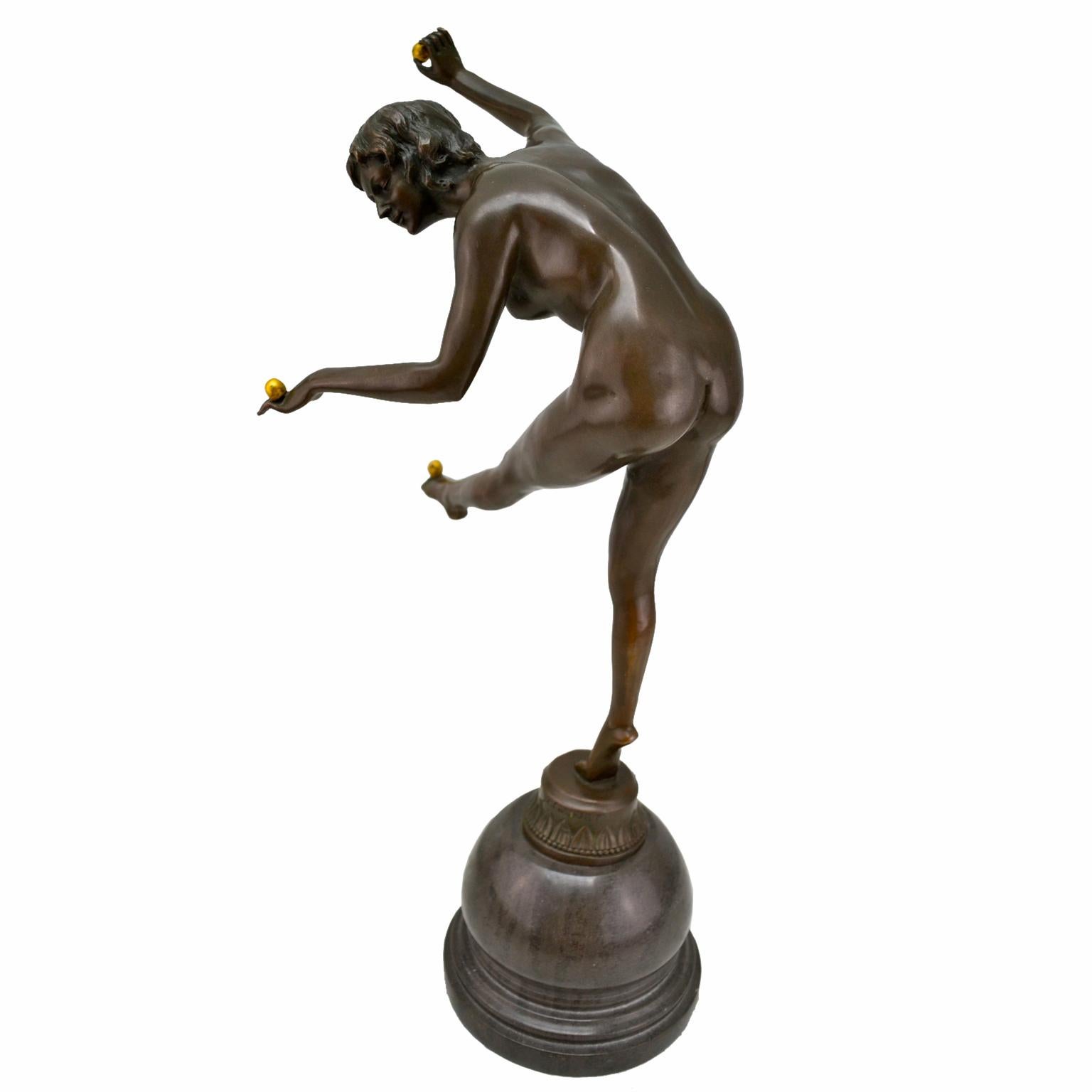 Art Deco Bronze Female Nude Titled 