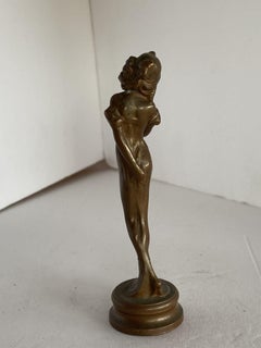 Bronze Female Nymph Art Nouveau Letter Wax Seal Stamp, France, 1900