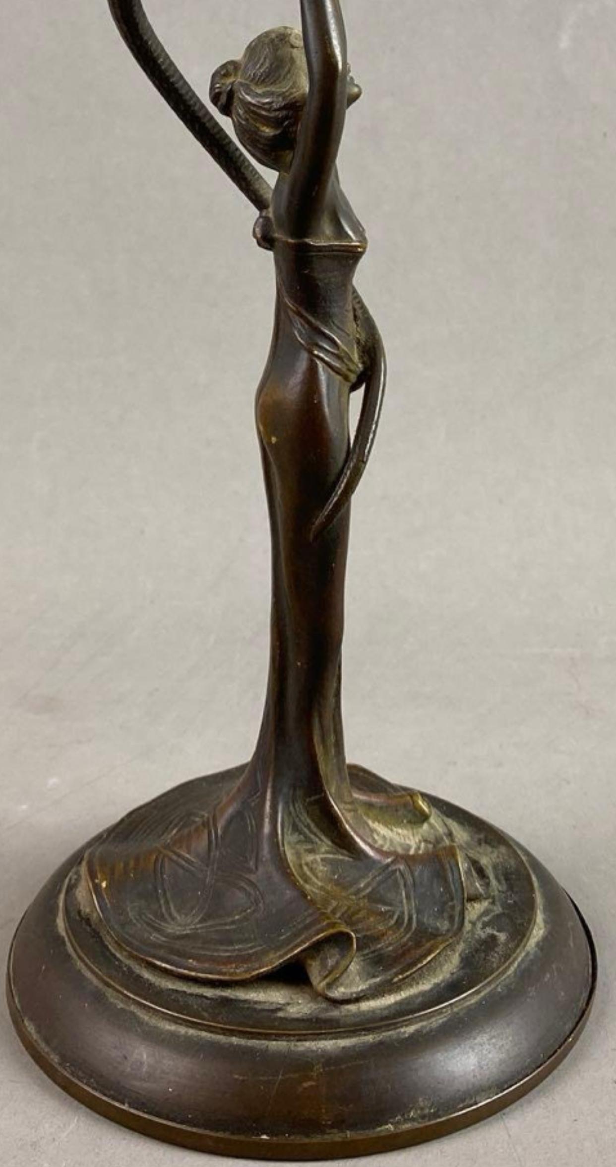 Bronze Female Snake Dancer After Franz Bergman For Sale 6