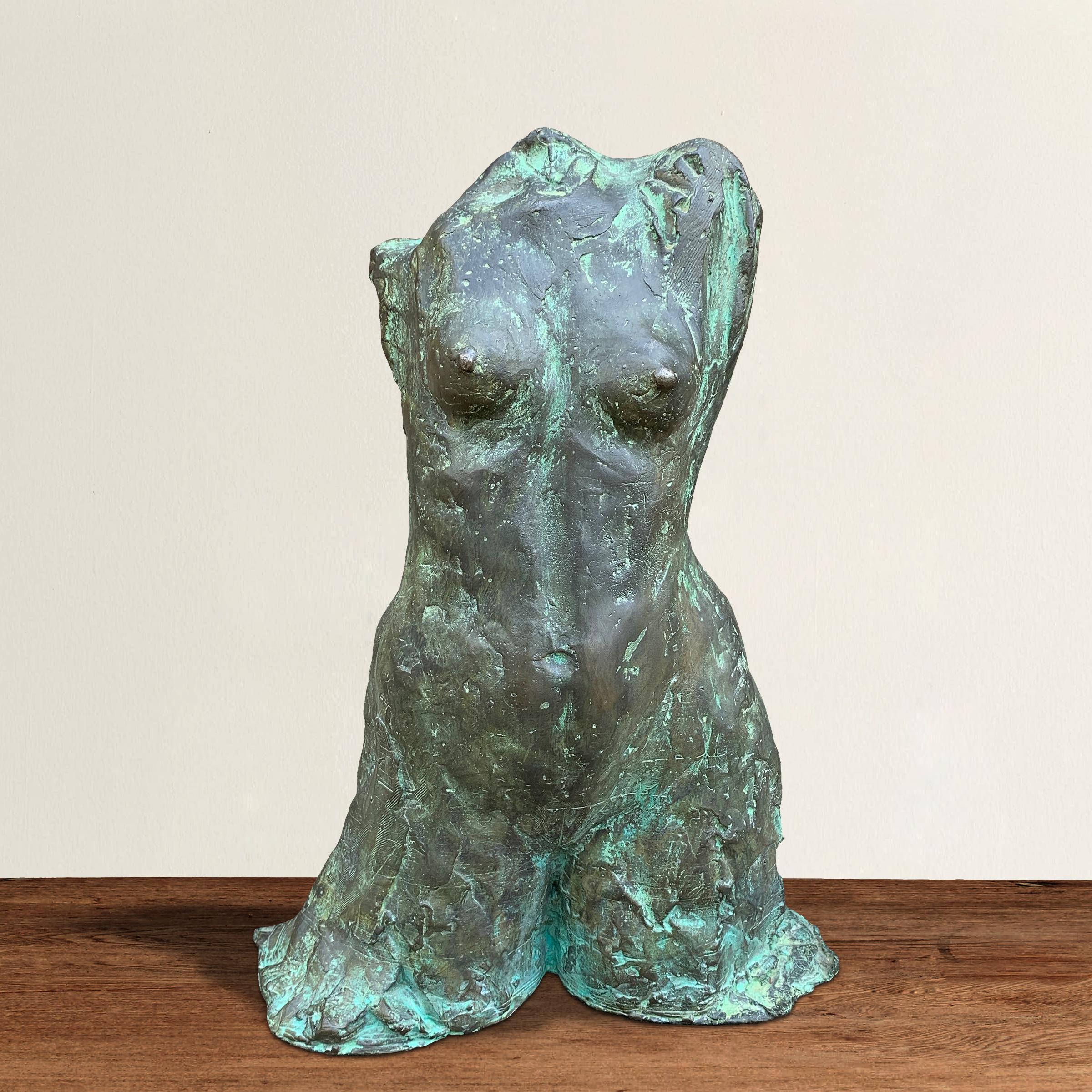 American Bronze Female Torso Sculpture