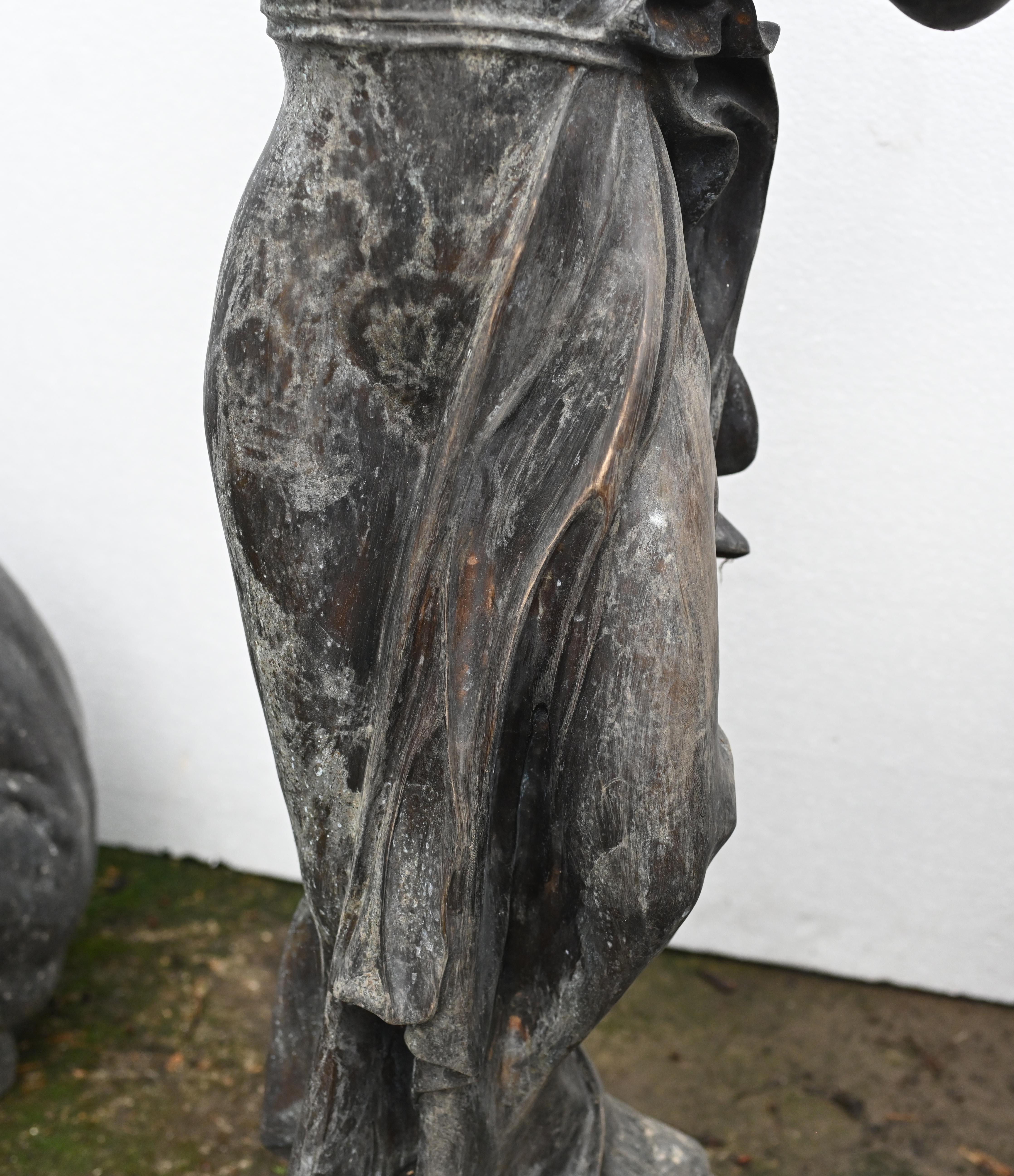 Bronze Female Violinist Statue Roman Maiden Garden Art Violinist For Sale 5