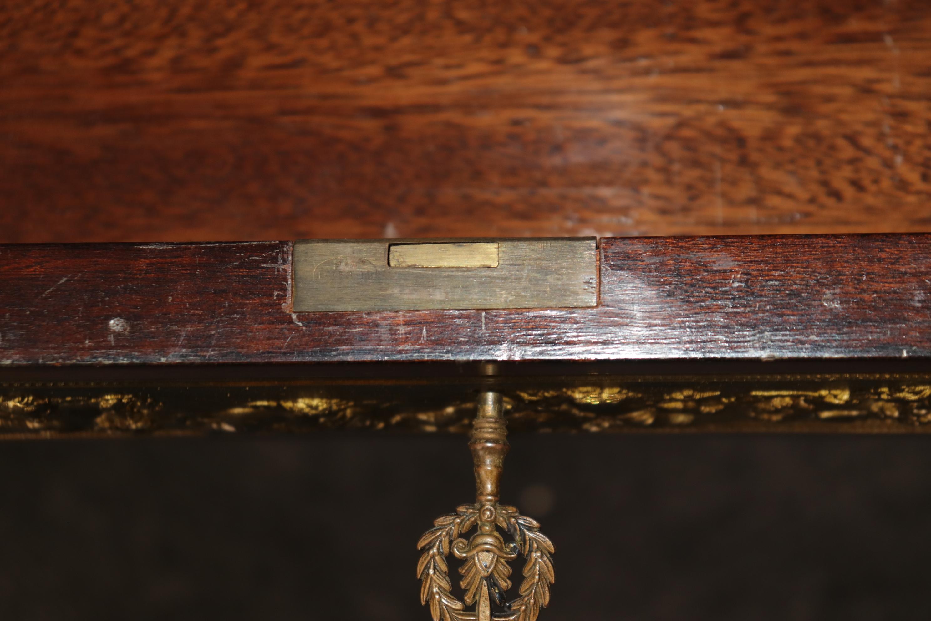 Bronze Figural and Basket Mounted Desk Center Table Manner of Adam Weisweiler For Sale 6