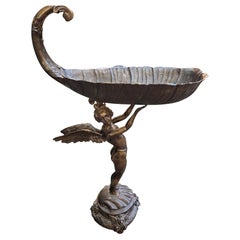 Bronze Figural Angel Bird Bath