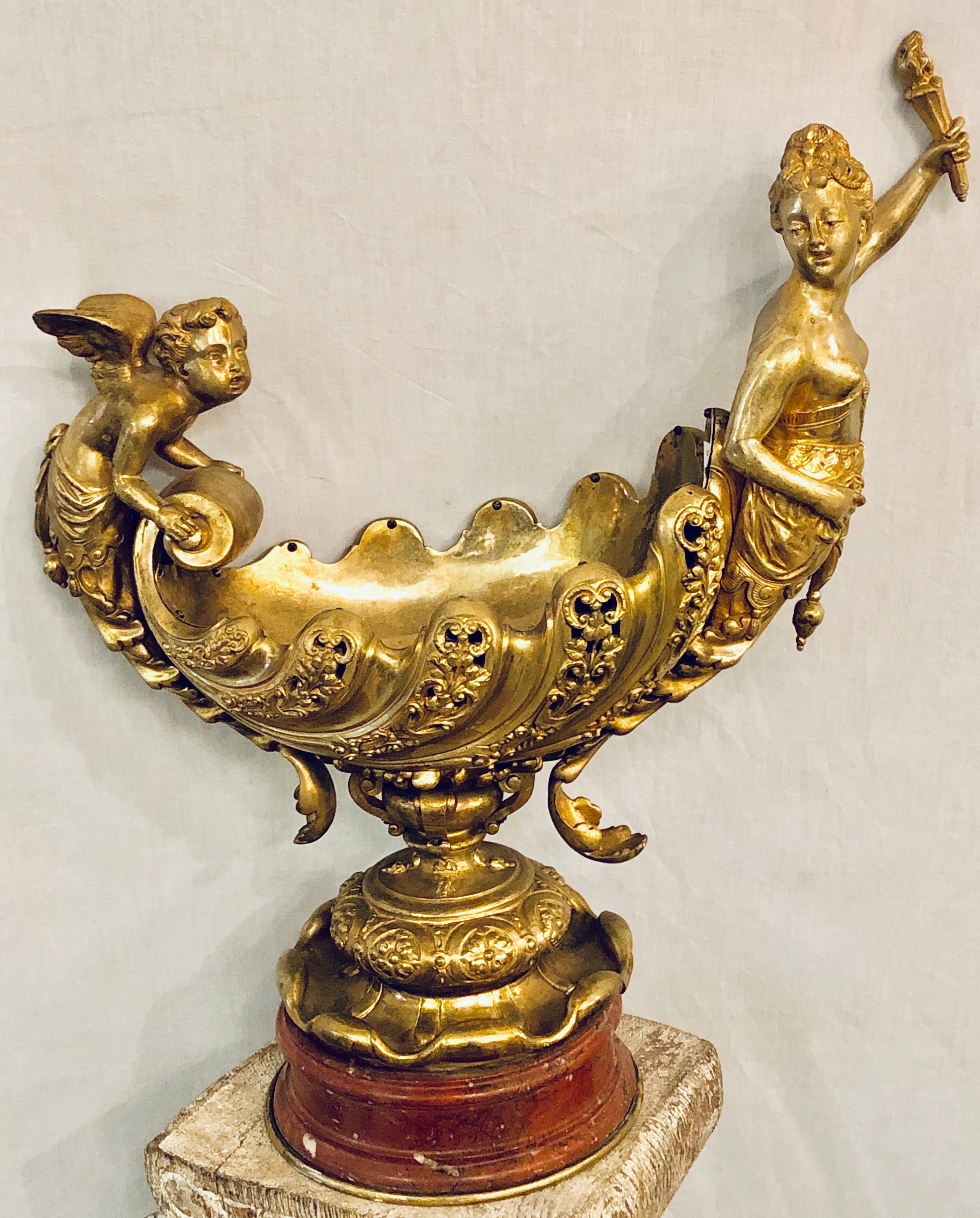 Bronze Figural Centerpiece Planter Jardinière  12