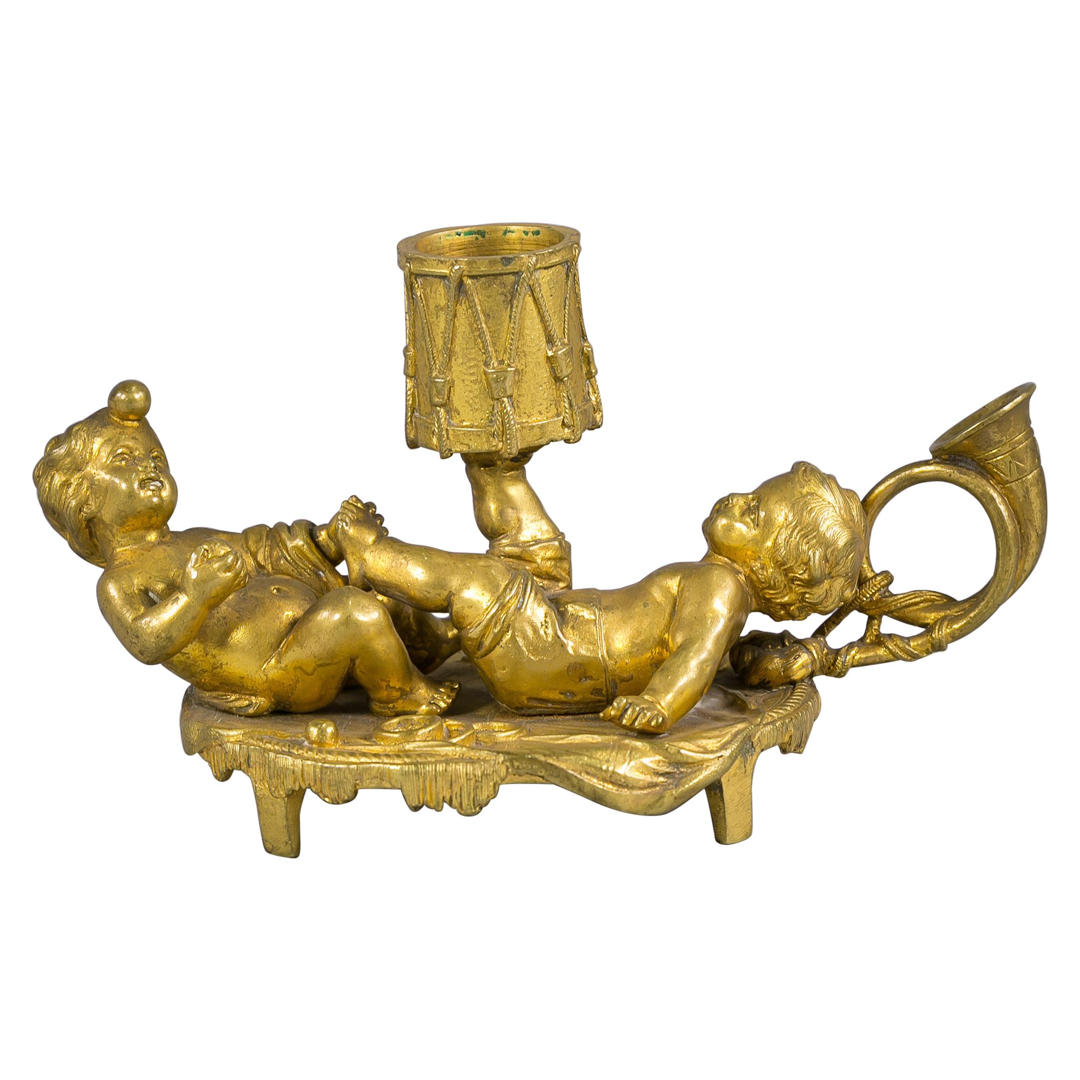 Bronze Figural Chamberstick, French, circa 1875 For Sale