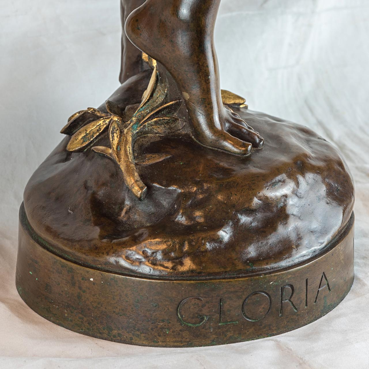 Bronze Figural Sculpture of Gloria Victis by Antonin Mercié For Sale 2