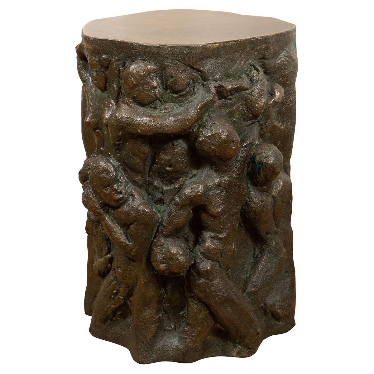 Bronze Figural Side Table For Sale