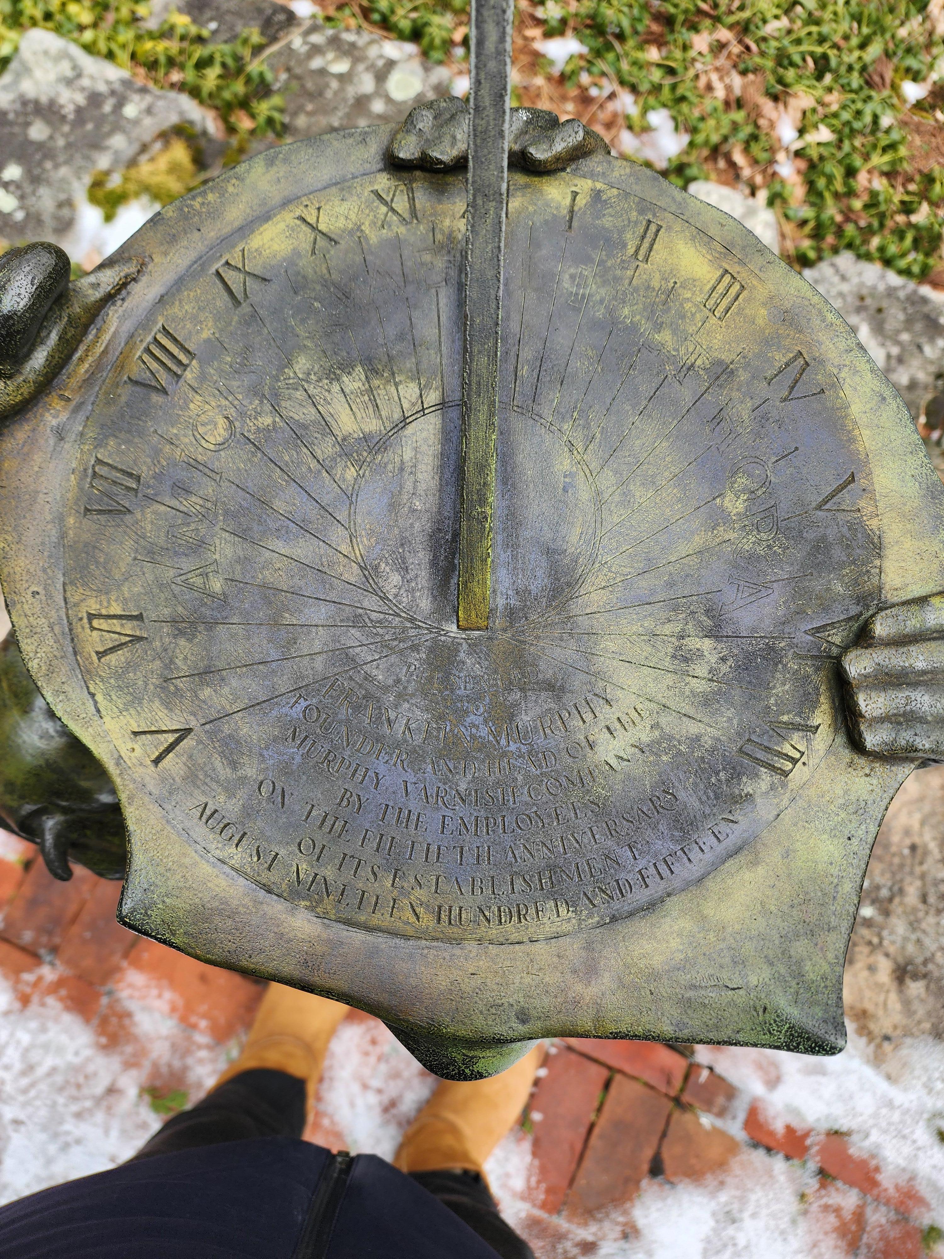 Reloj de sol figurativo de bronce de Robert Ingersoll Aitken en venta 1