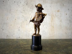Bronze Figure a Boy by Franz Iffland "Personification of Art"