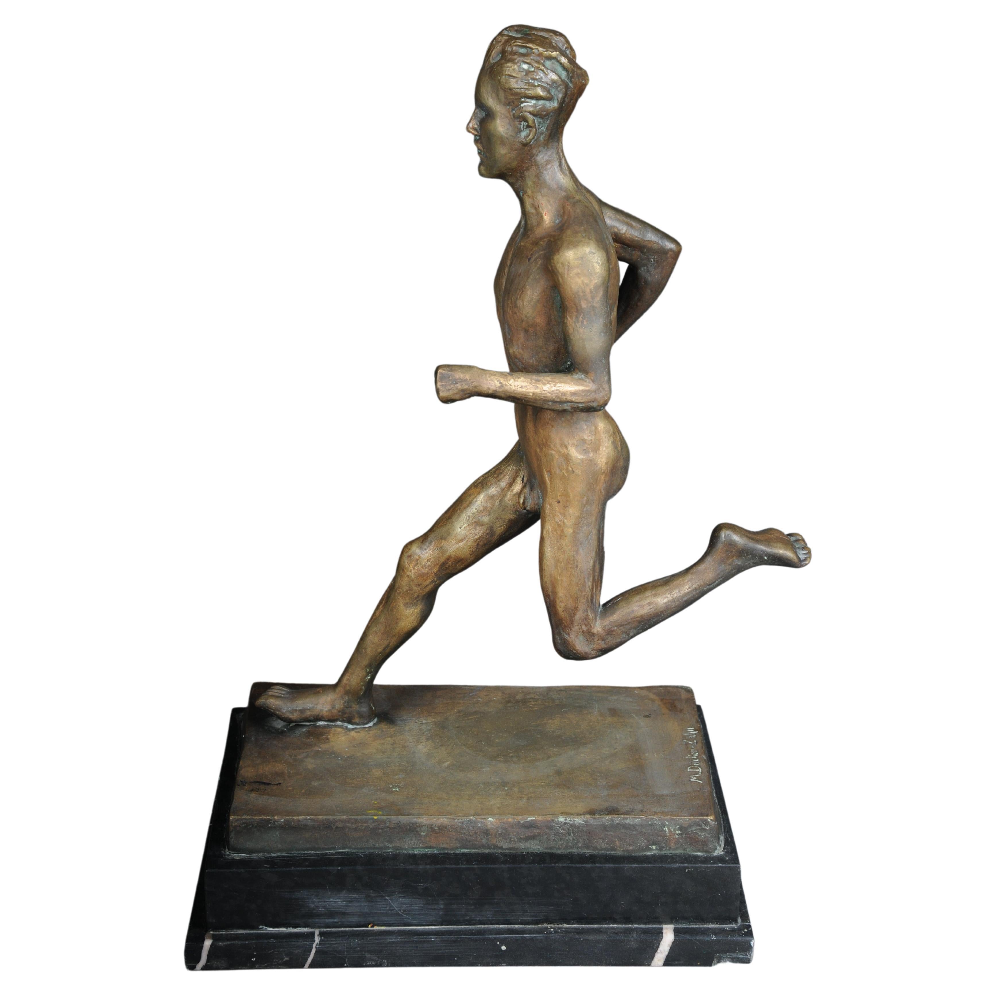 Bronze Figure After Renée Sintenis "The Runner Nurmi" For Sale