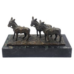 Bronze figure "Donkey Walk" by Jose Cardona signed