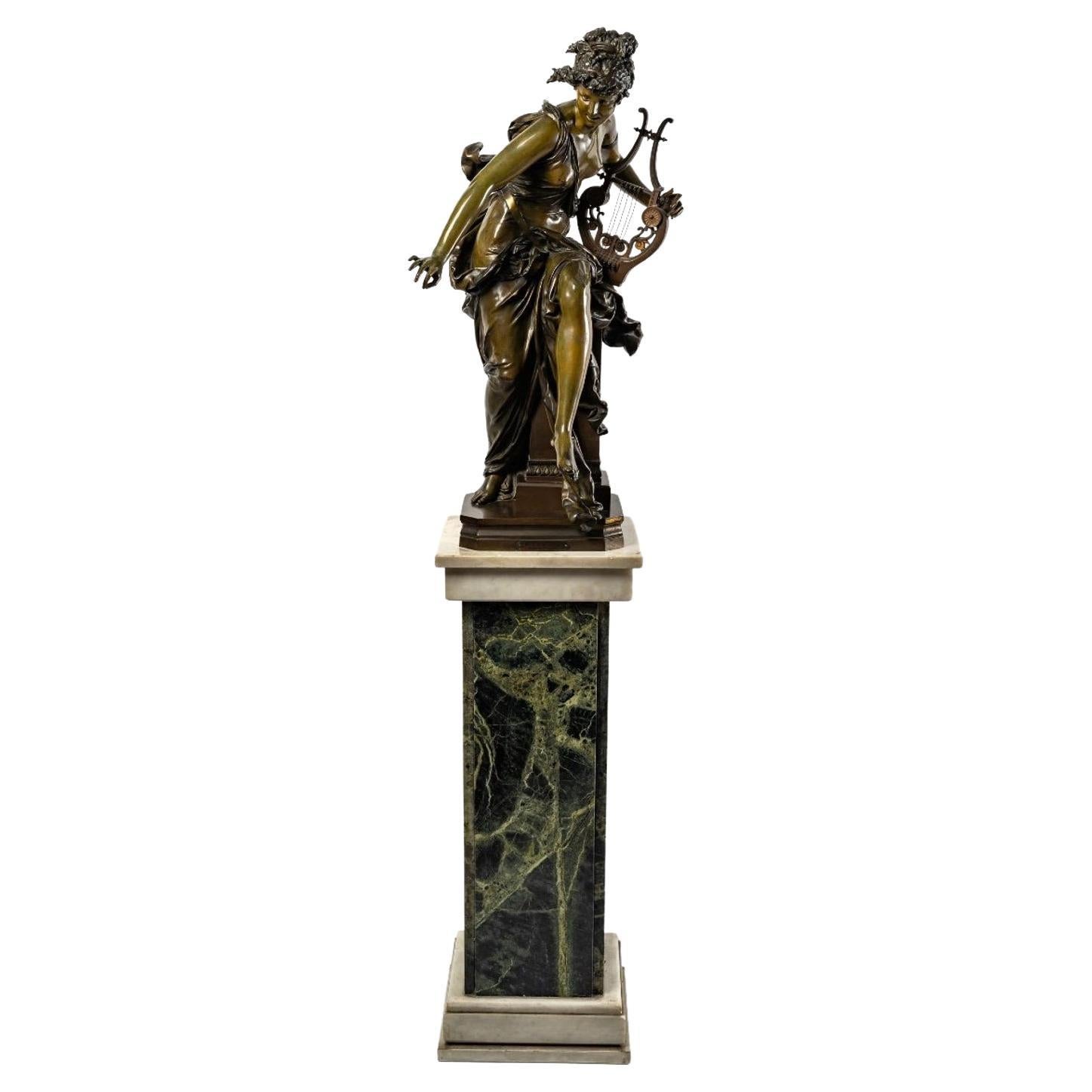 Bronze Figure Melody by Albert Ernest Carrier Belleuse