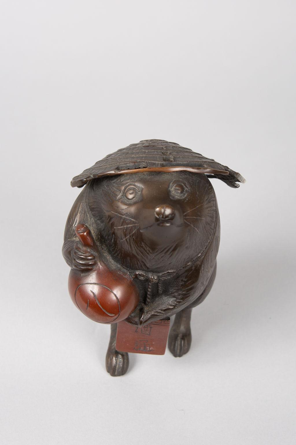 Meiji Bronze Figure of a Badger