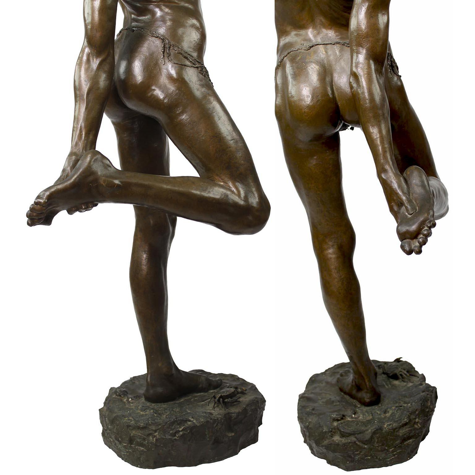 Figure en bronze d'un garçon perché sur un crabe intitulée « Il Granchio » par Annibale De Lotto en vente 7