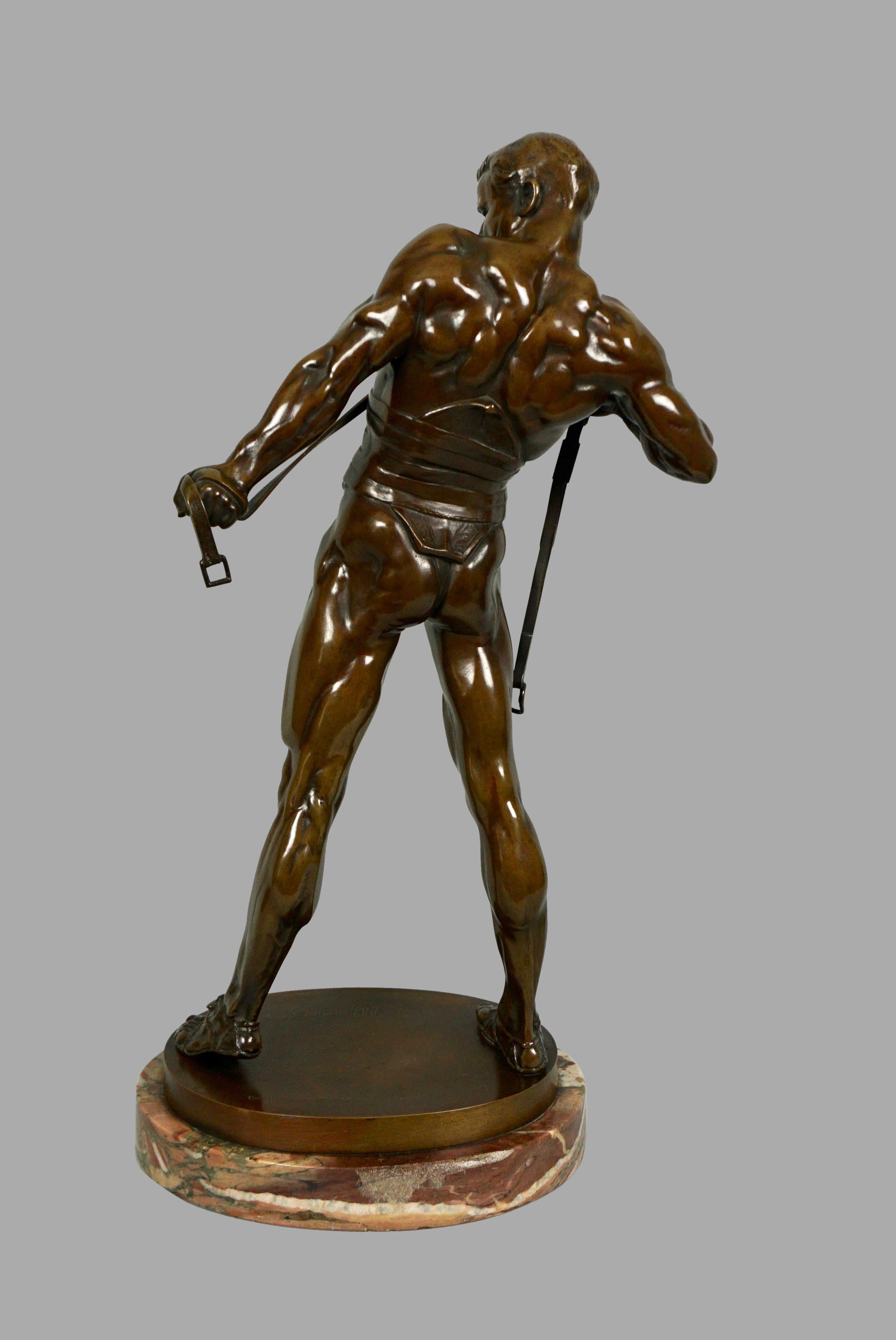 Bronze Figure of a Gladiator by Heinrich Karl Baucke 'German 1875-1915' 1