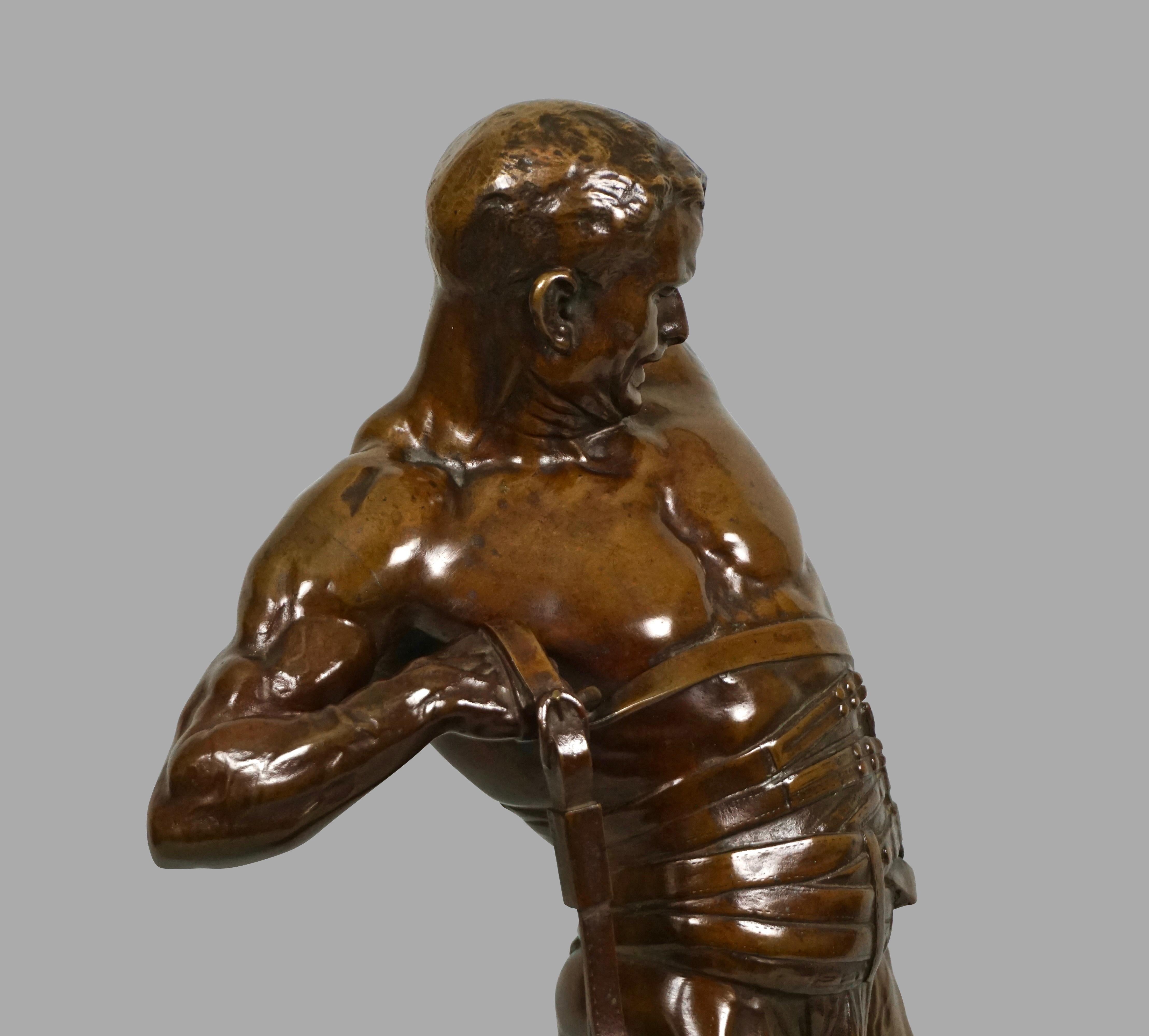 Bronze Figure of a Gladiator by Heinrich Karl Baucke 'German 1875-1915' 3